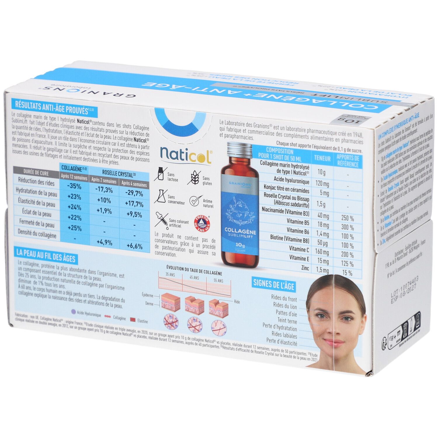 GRANIONS Collagène + Anti-Âge Goût Pêche