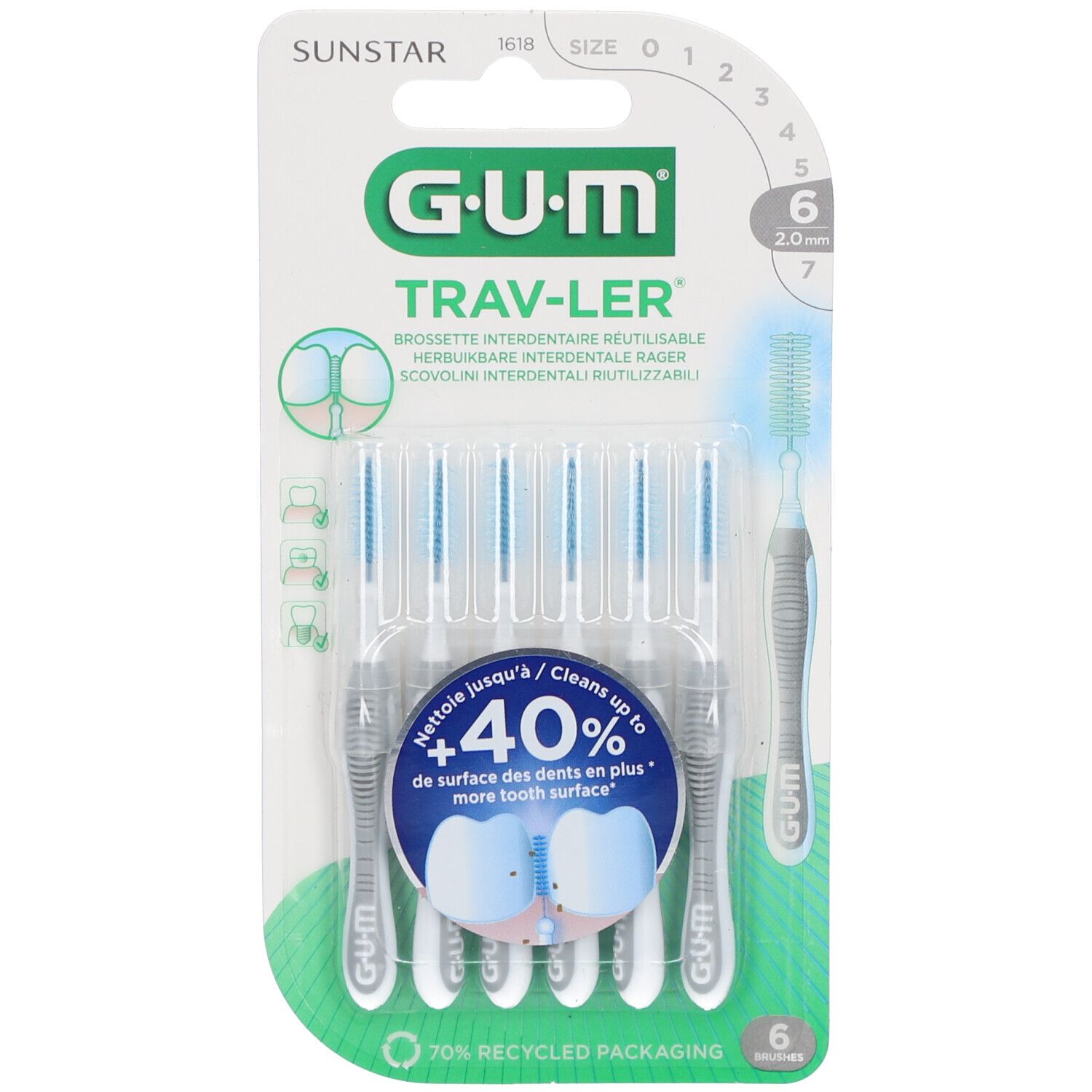 SUNSTAR Gum Trav-ler Brossette Interdentaire Taille 6