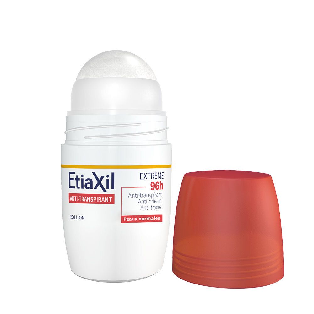 ETIAXIL - Déodorant Anti-transpirant - Transpiration Modérée - Aisselles - Extrême 96h - Peaux Normales - Efficacité 96h - Roll on - 50 ml