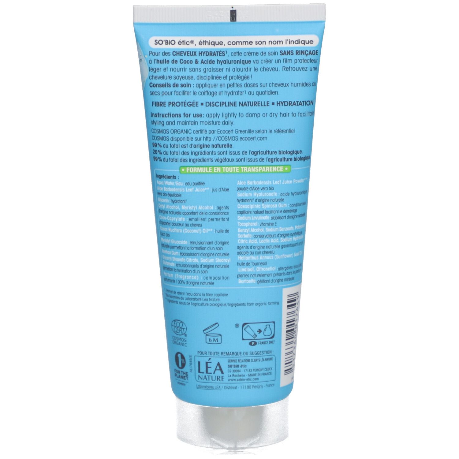 SO BIO ETIC Crème de soins cheveux hydratés coco bio