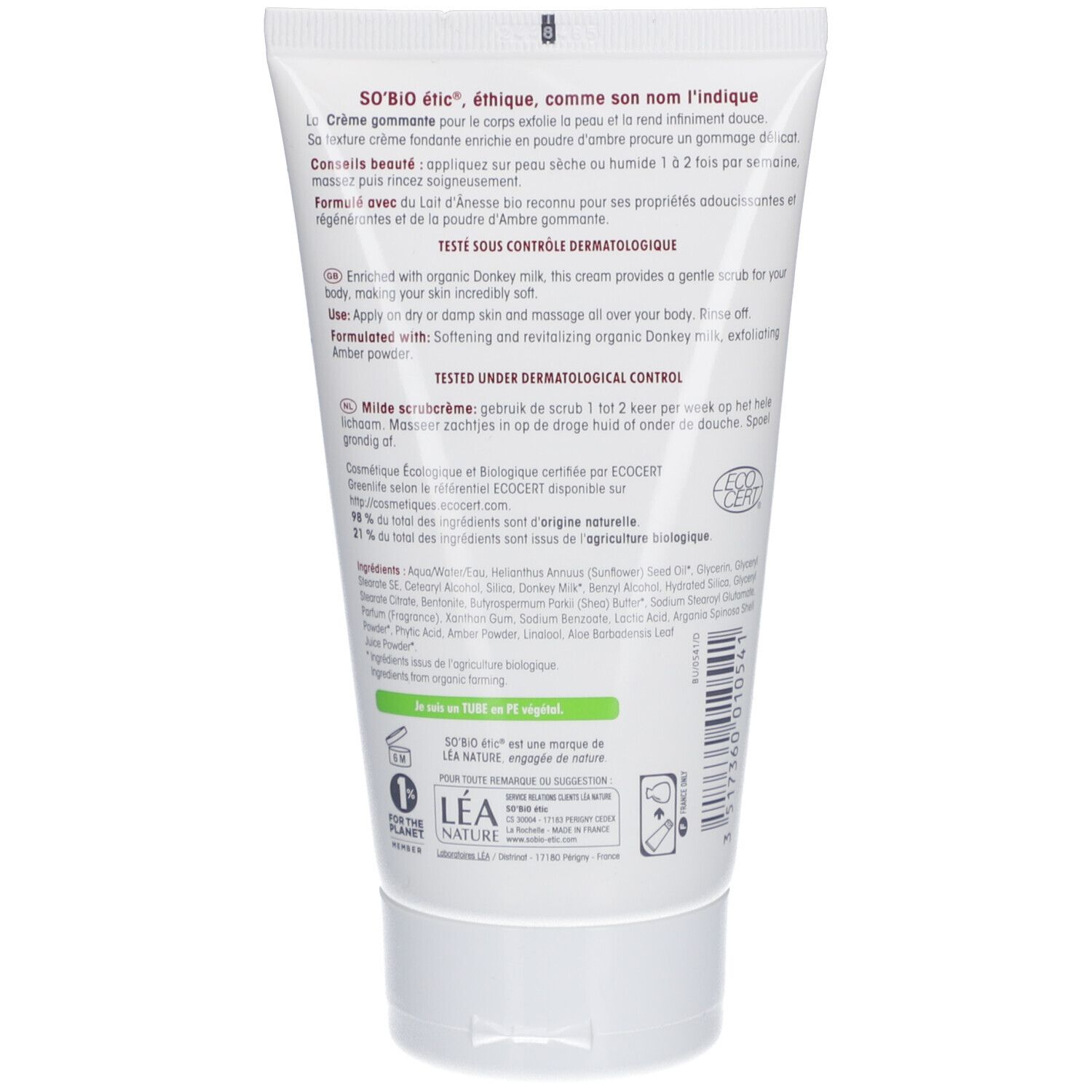 SO BIO ETIC Crème Gommage Douceur Corps