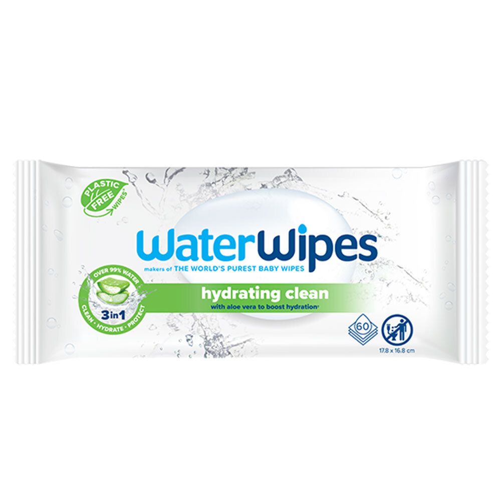 WATERWIPES Lingettes hydratantes à l'aloé vera