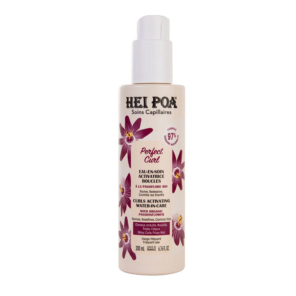 Flacon pompe HEI POA Perfect Curl, Eau-en-Soin Activatrice Boucles. Contenance 200 ml.
