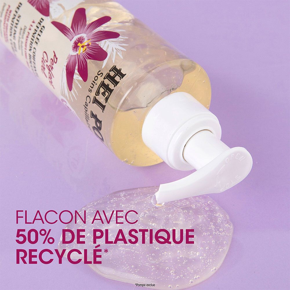 HEI POA Perfect Curl Gelée Coiffante. Produit avec 50% de plastique recyclé. Gel sur fond violet.