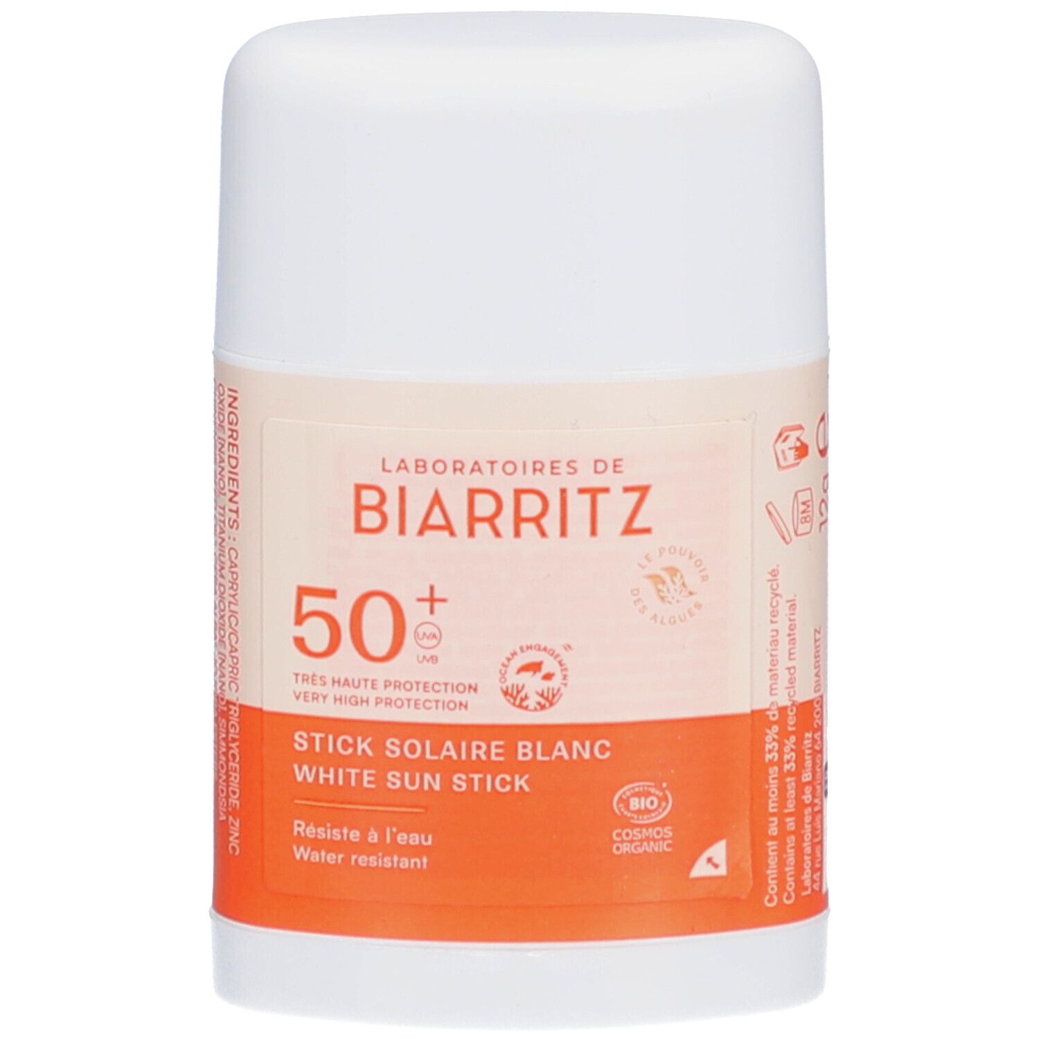 LABORATOIRES DE BIARRITZ Stick Solaire Blanc SPF50+