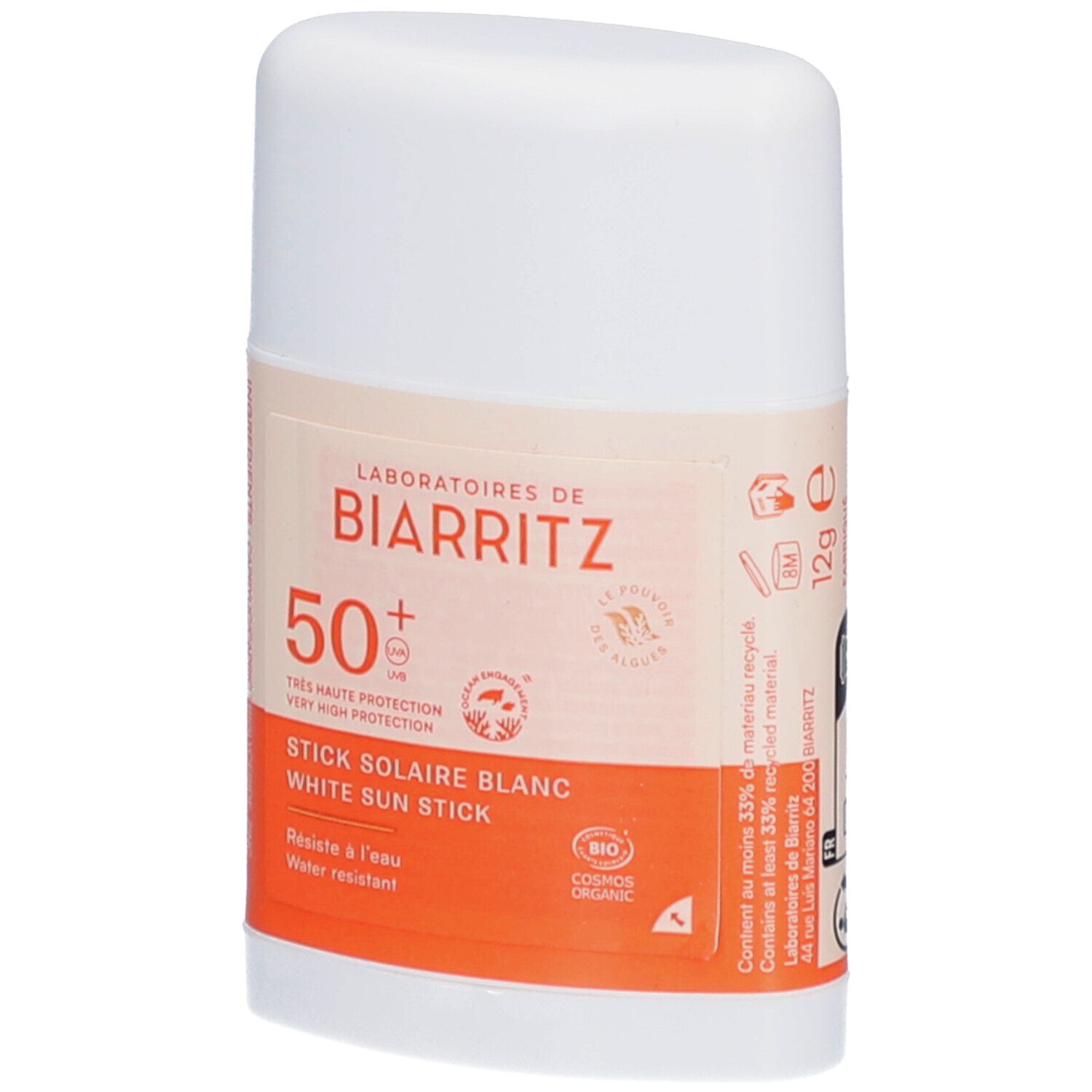 LABORATOIRES DE BIARRITZ Stick Solaire Blanc SPF50+