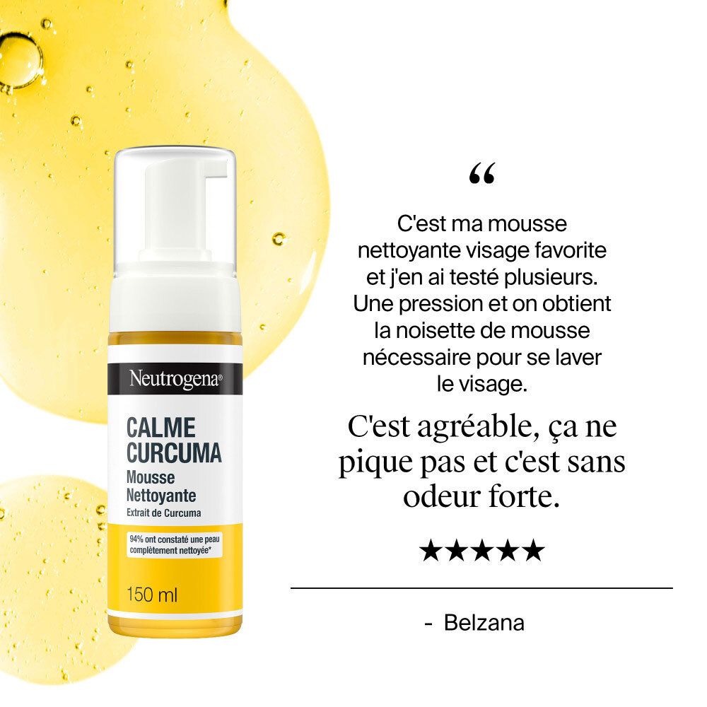 Neutrogena Calme Curcuma Mousse Nettoyante 150 ml avec avis client.