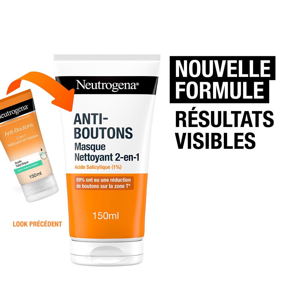 Neutrogena 2-en-1 Nettoyant Exfoliant & Masque Anti-Imperfections