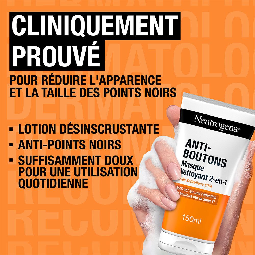 Neutrogena 2-en-1 Nettoyant Exfoliant & Masque Anti-Imperfections