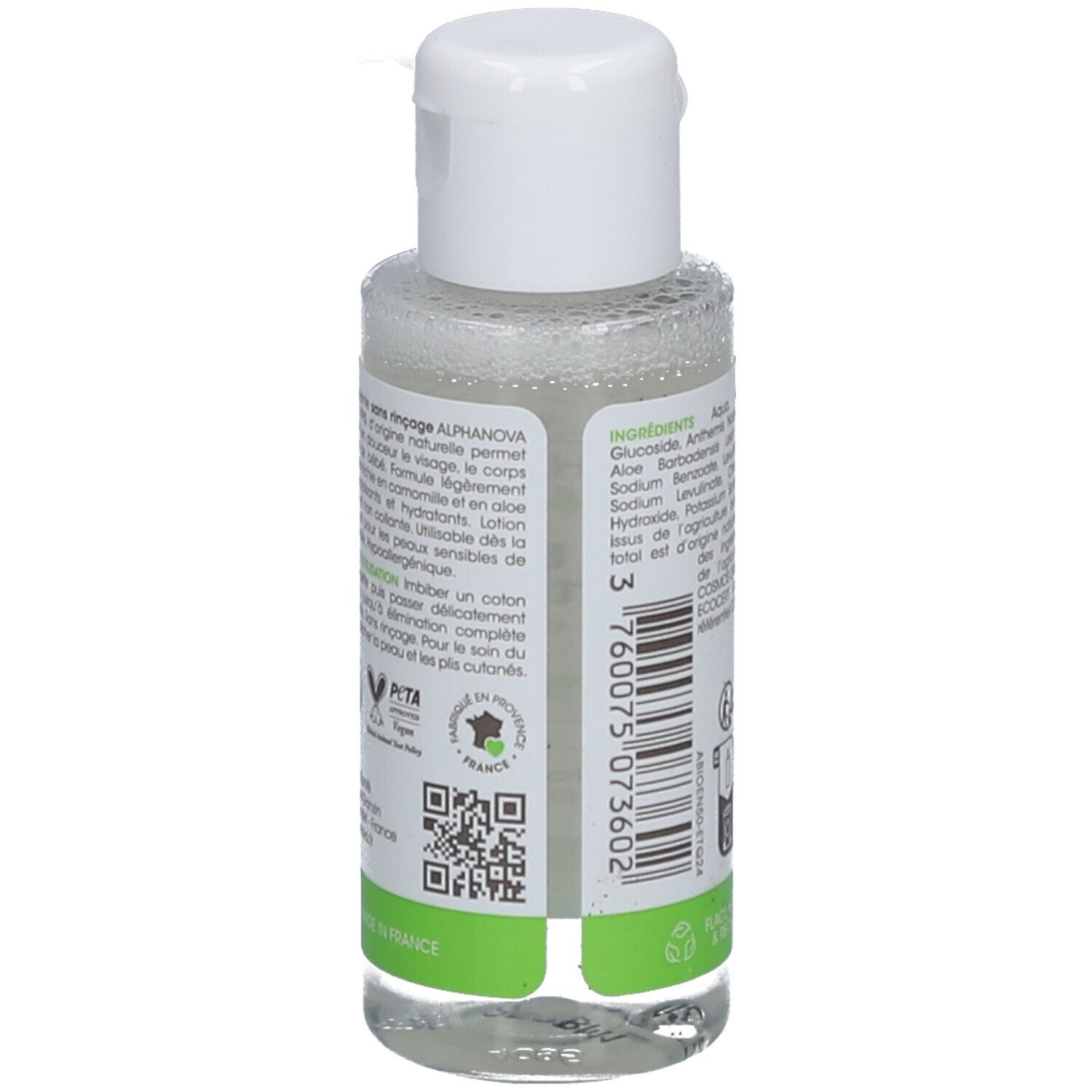Alphanova Bébé Eau nettoyante visage, corps et siège à l’aloe vera bio