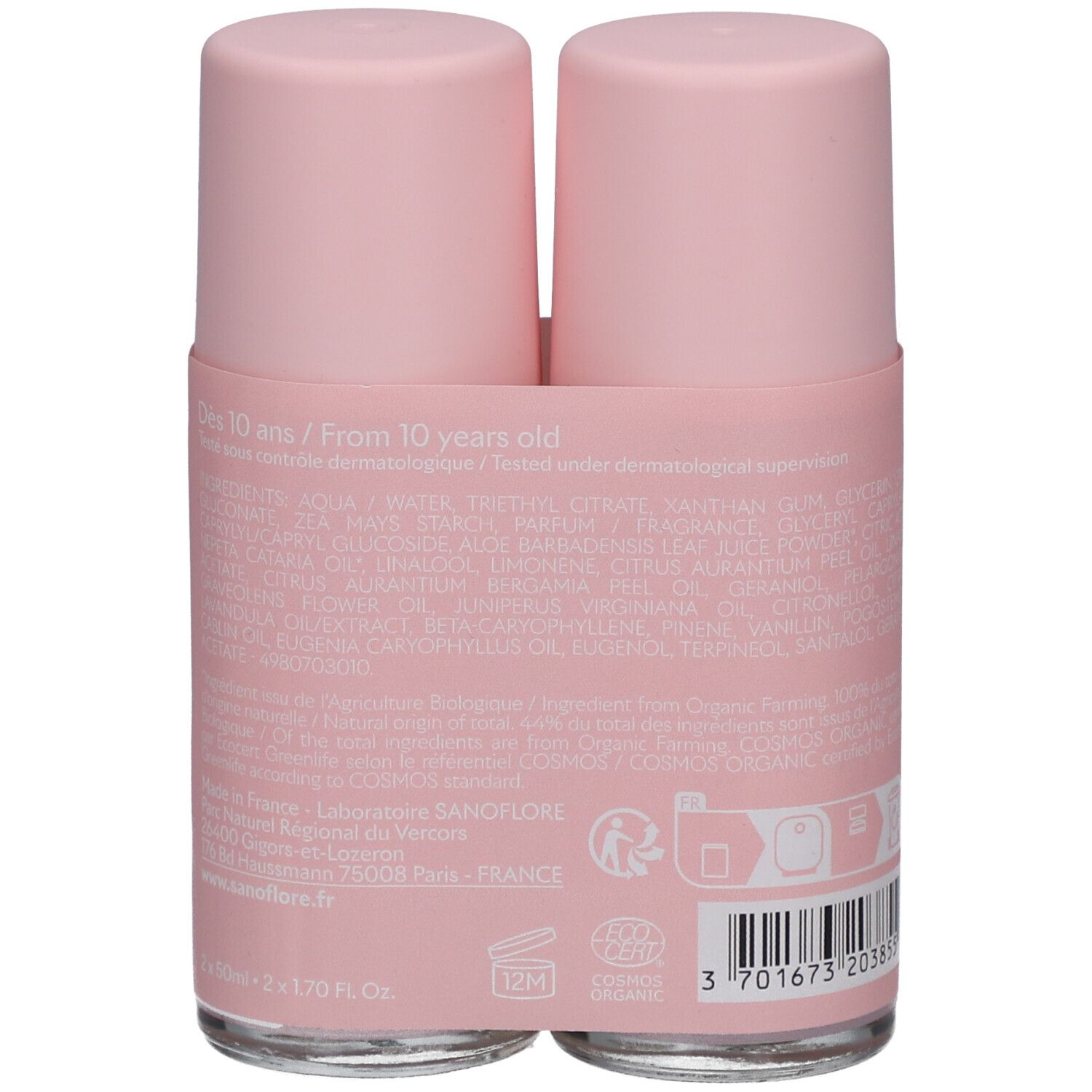 SANOFLORE Déodorant Roll-On 48h Flora x2