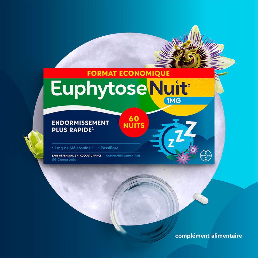 Euphytose Nuit – Complément alimentaire sommeil à la mélatonine et passiflore