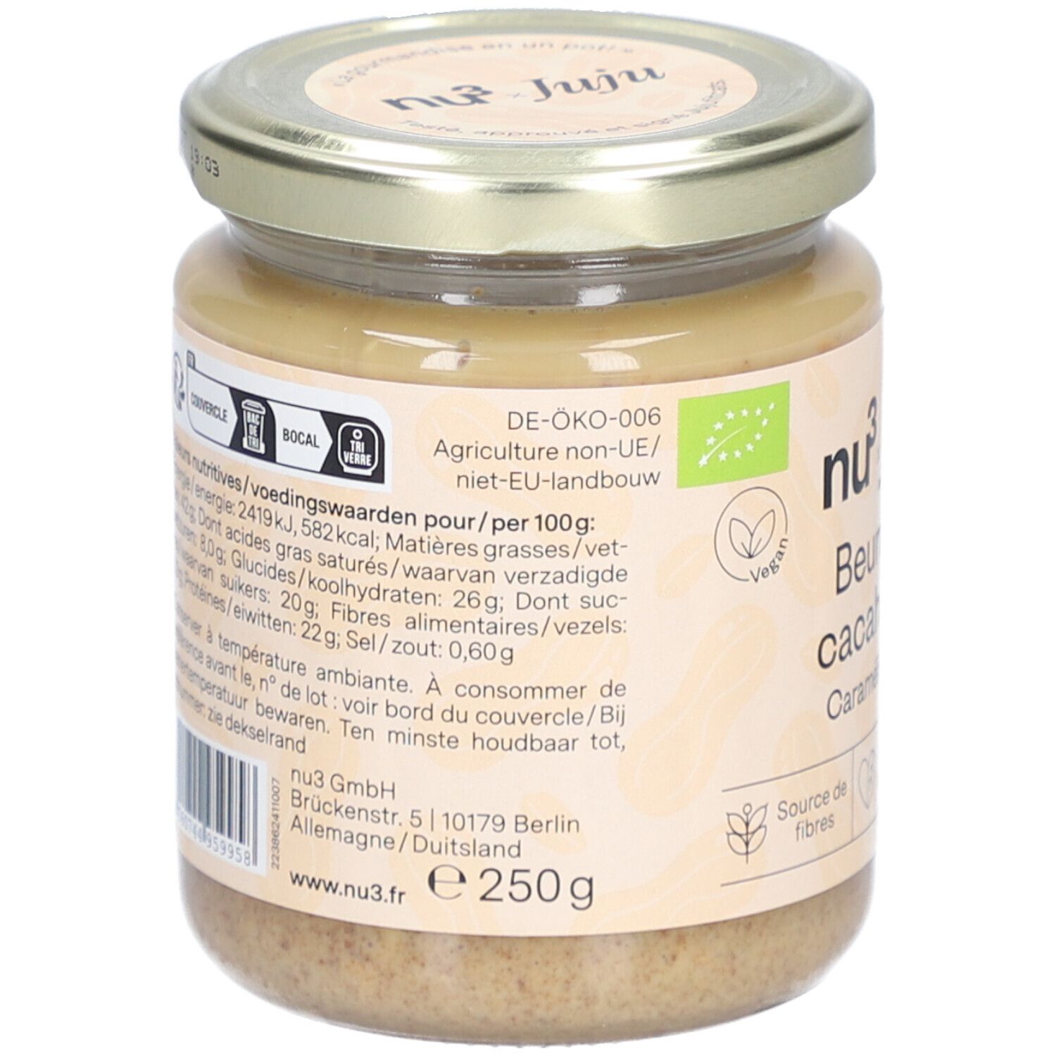NU3 Beurre de Cacahuètes Caramélisées Bio x Jujufitcats
