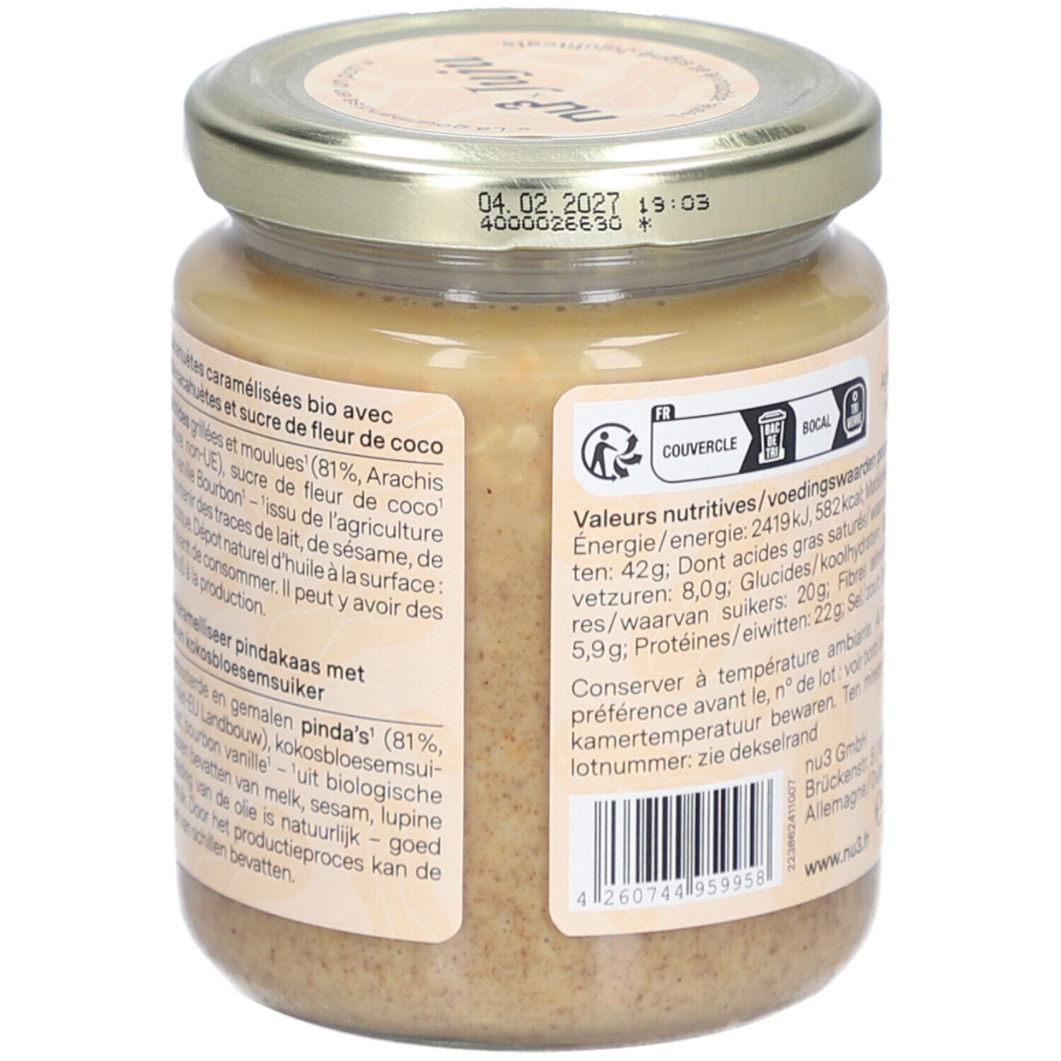 NU3 Beurre de Cacahuètes Caramélisées Bio x Jujufitcats