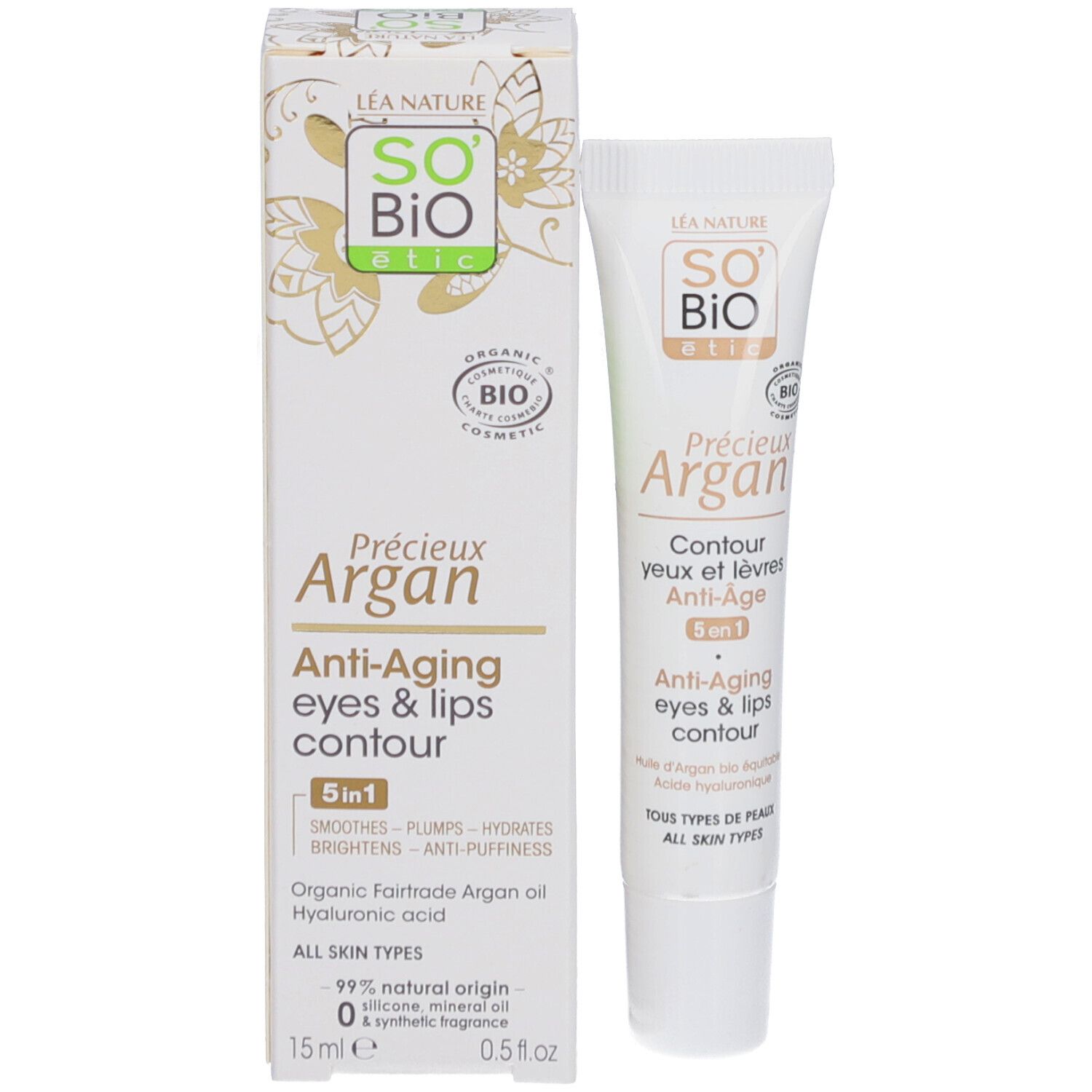 SO BIO ETIC Précieux Argan Contour Yeux et Lèvres Anti-Âge