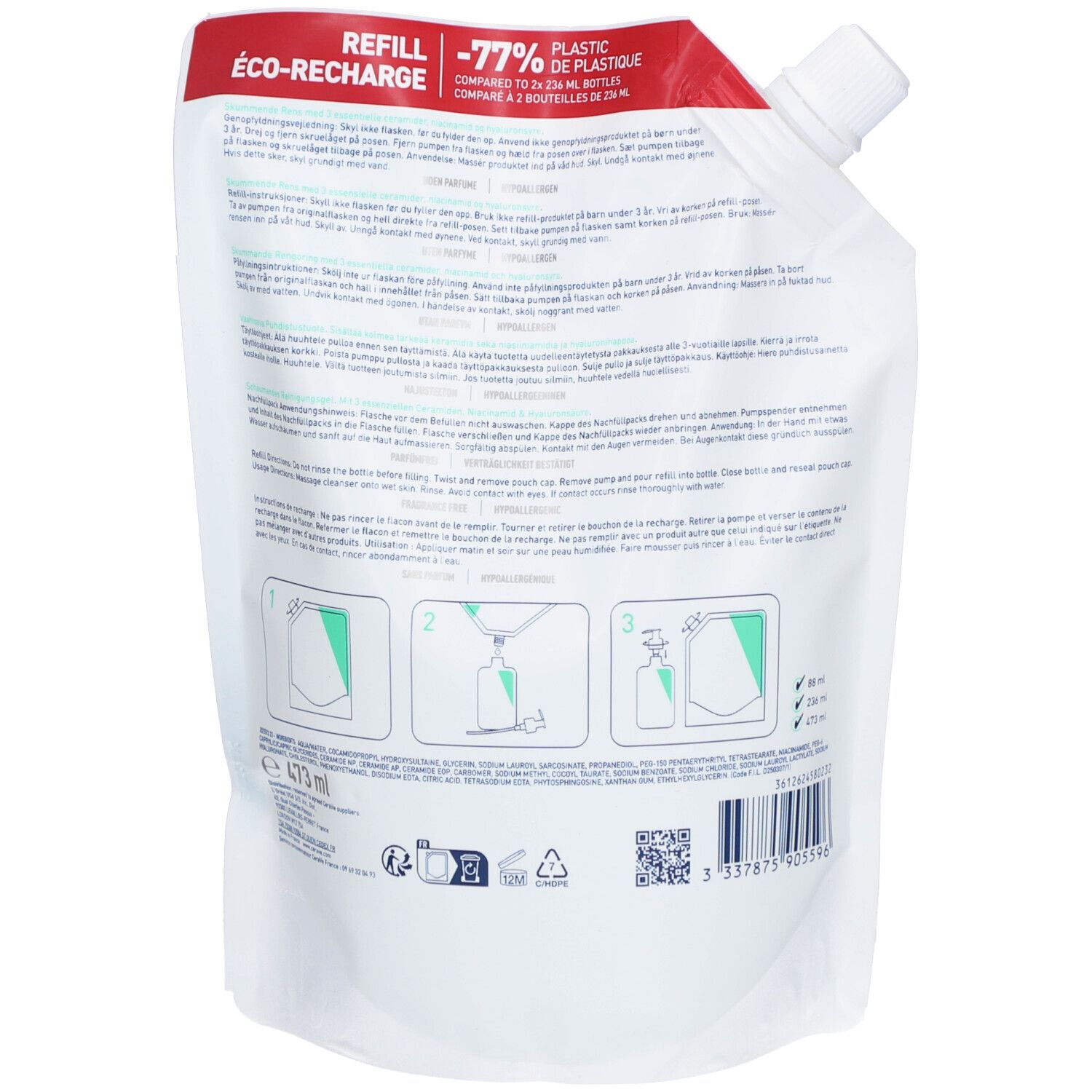 CERAVE Gel Moussant Purifiant Eco-Recharge