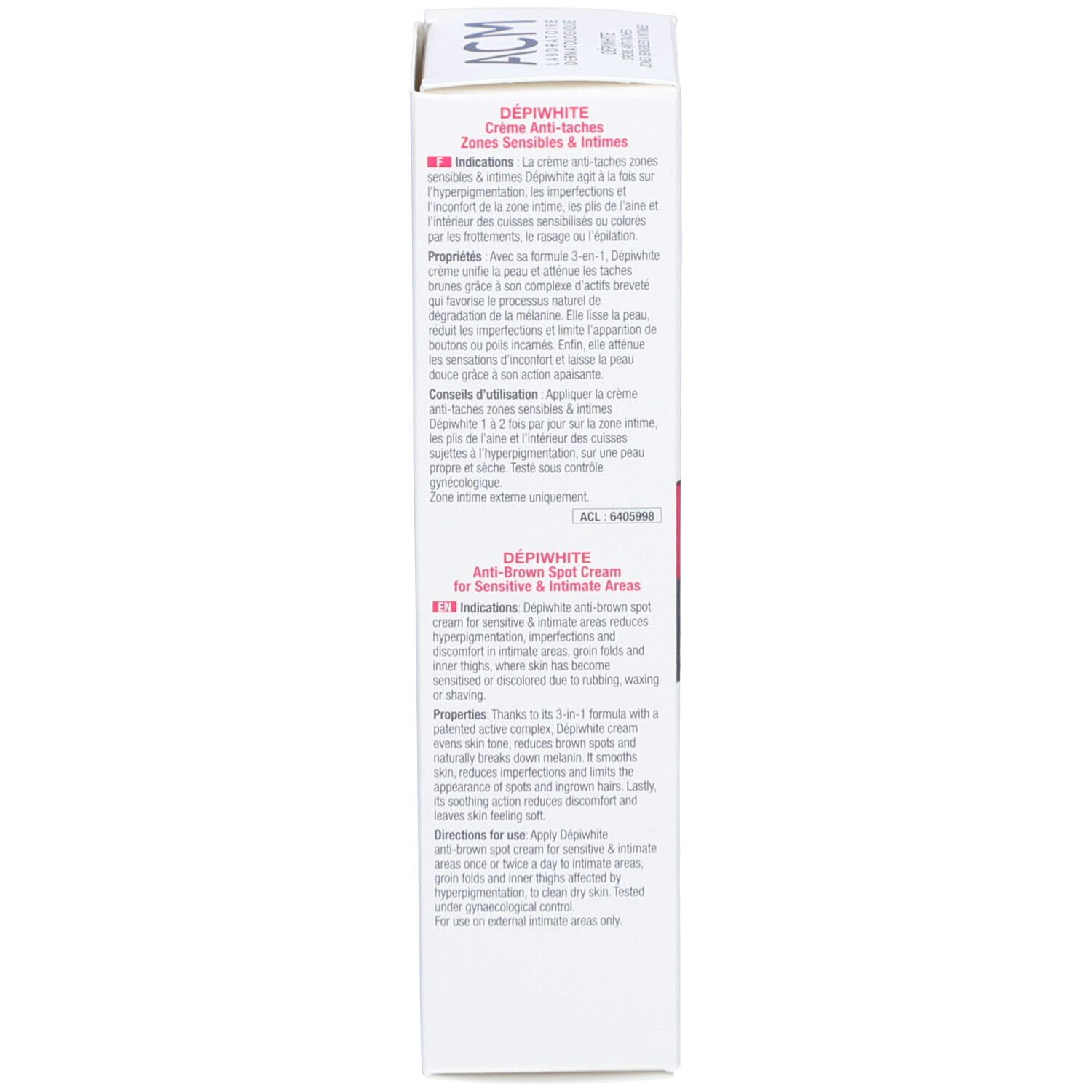 DEPIWHITE Crème Anti-Tâches Zones Sensibles & Intimes