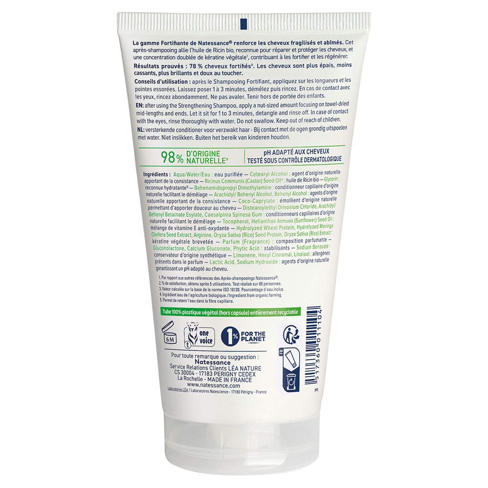 NATESSANCE Après-shampoing fortifiant ricin