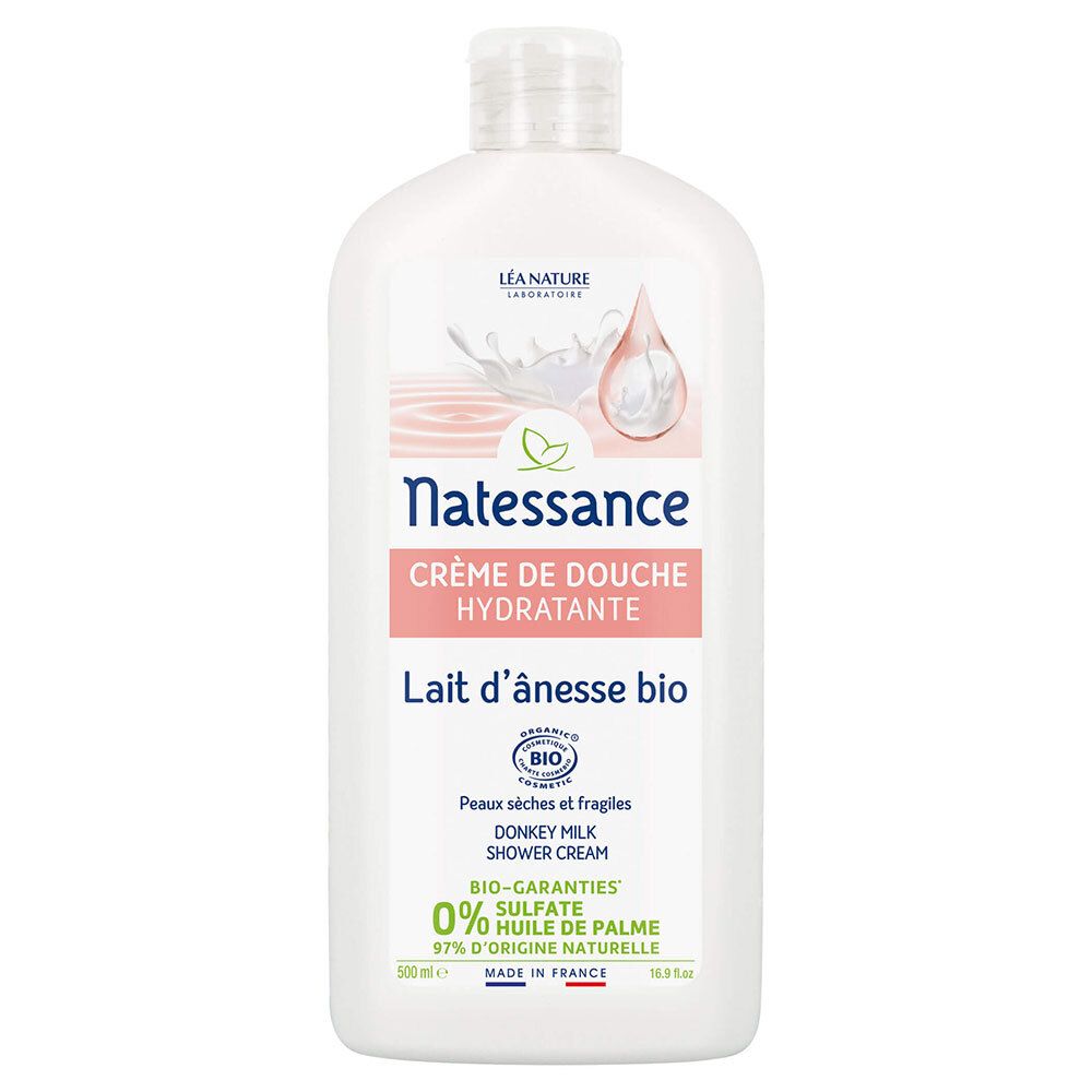 NATESSANCE Crème Douche Hydratante Lait d'ânesse