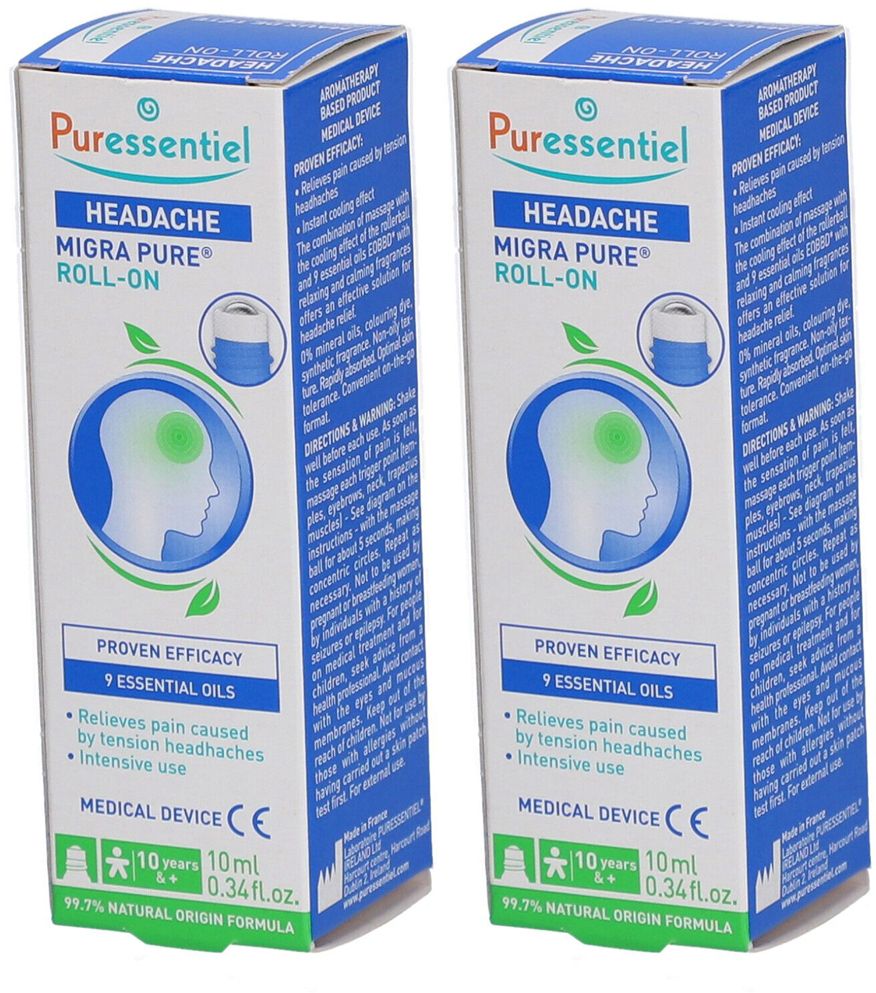 PURESSENTIEL Migra Pure Roller Maux de Tête x2