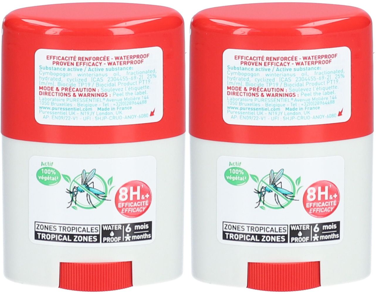 PURESSENTIEL Anti-Pique Stick zones tropicales 2X20 ml
