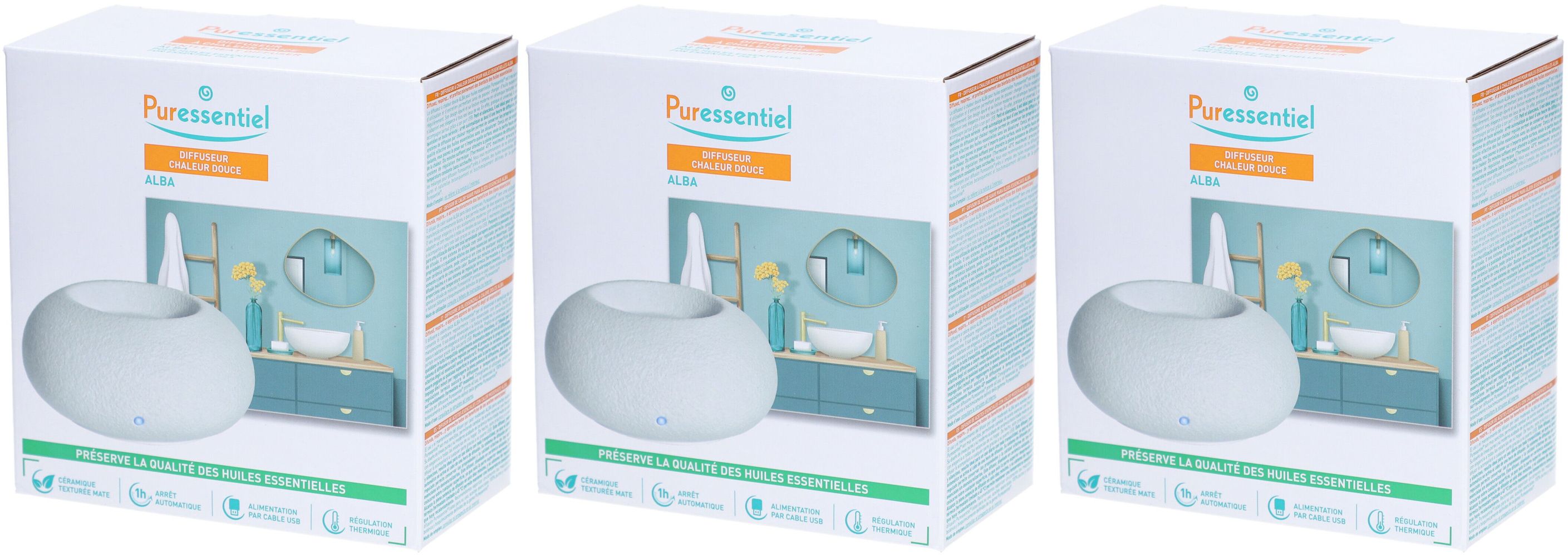PURESSENTIEL Diffuseur à chaleur douce Alba x3