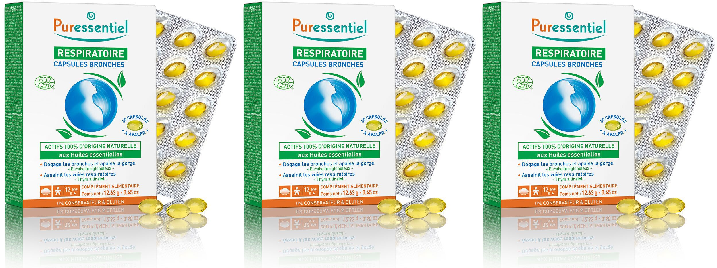 PURESSENTIEL RESPIRATOIRE Capsules Bronches aux HE BIO - 30 capsules