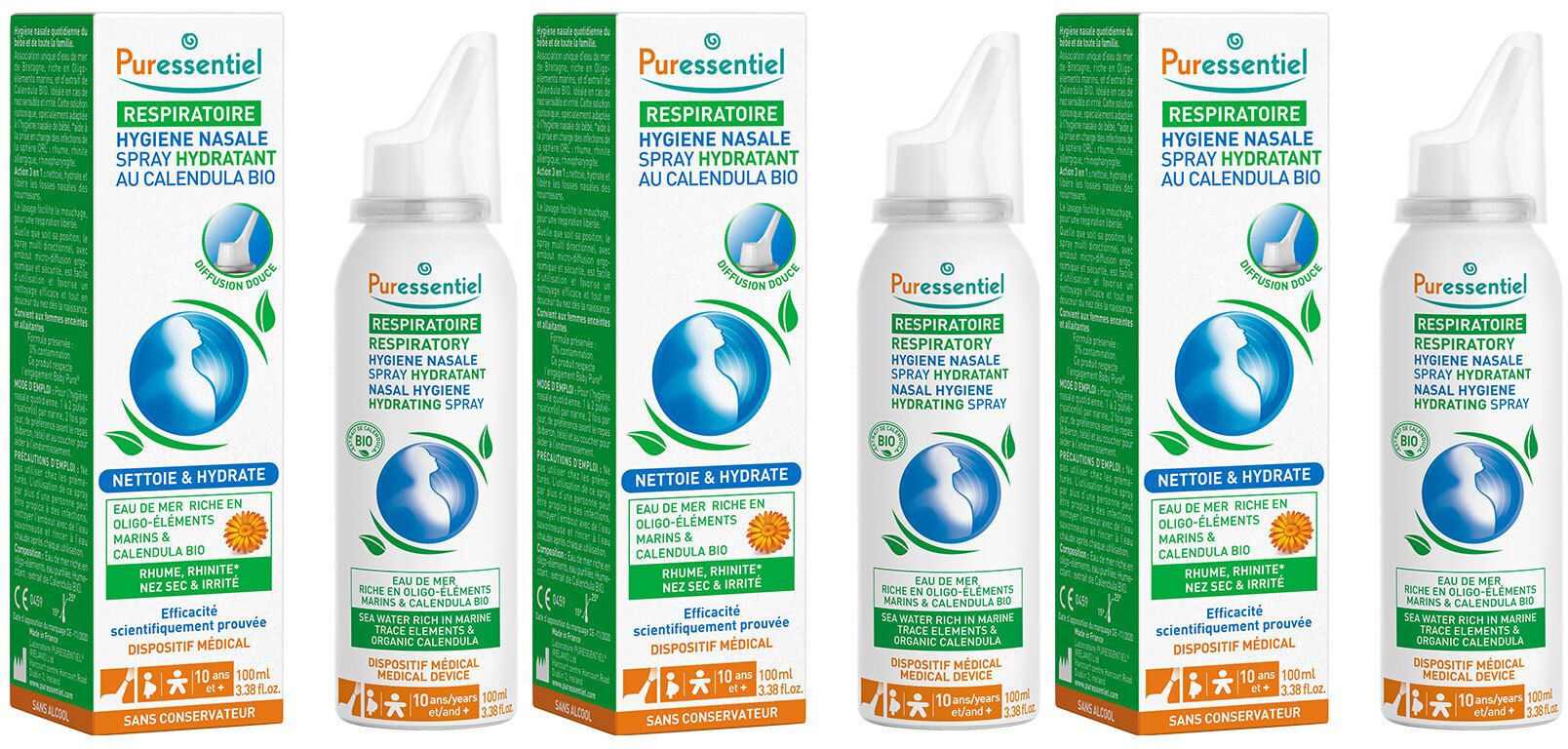 PURESSENTIEL RESPIRATOIRE Spray Hygiène Nasale Hydratant Respiratoire - 100 ml