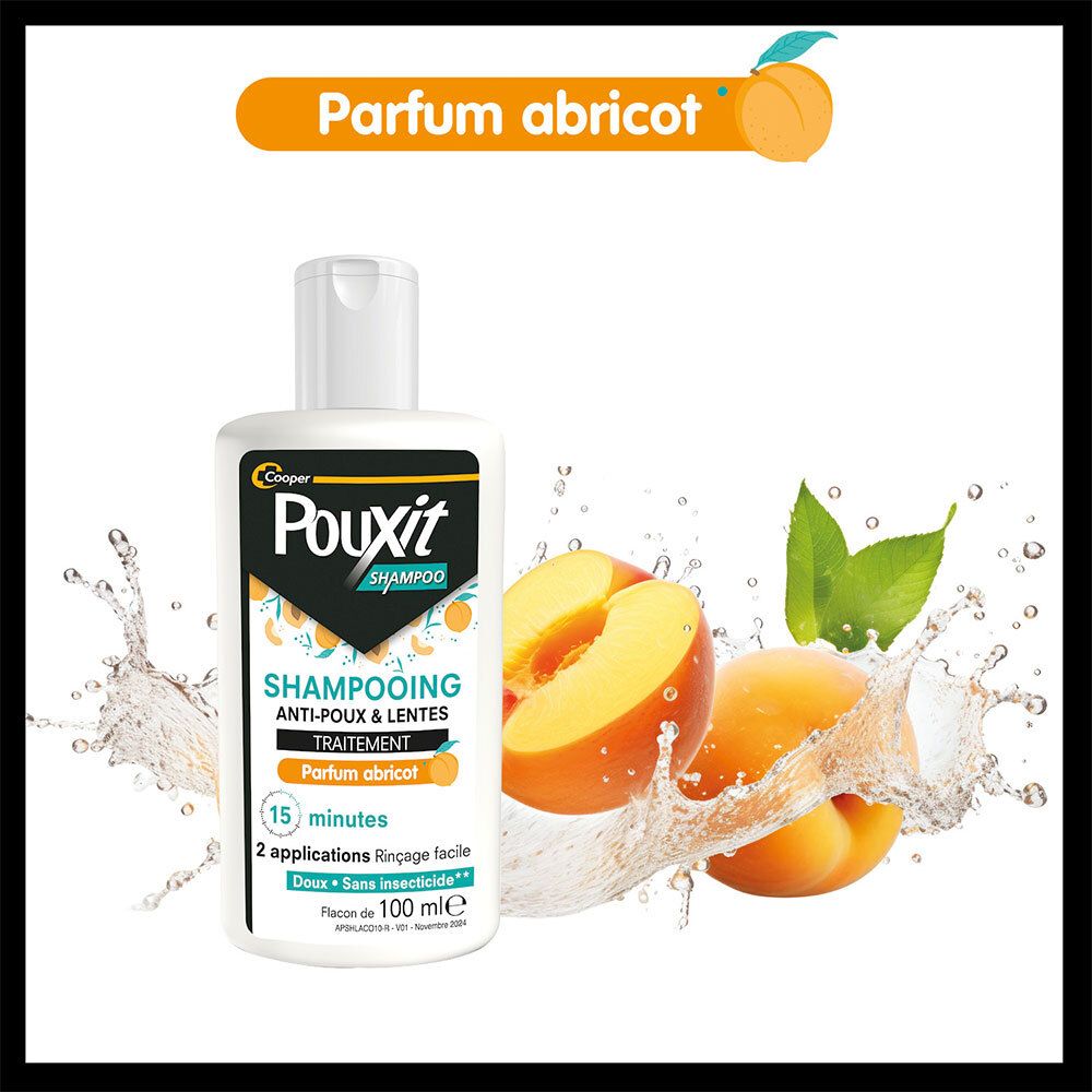 POUXIT Shampooing Anti-Poux & Lentes Parfum Abricot