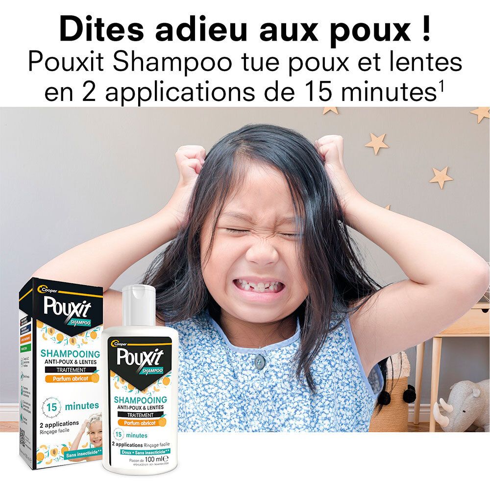 POUXIT Shampooing Anti-Poux & Lentes Parfum Abricot