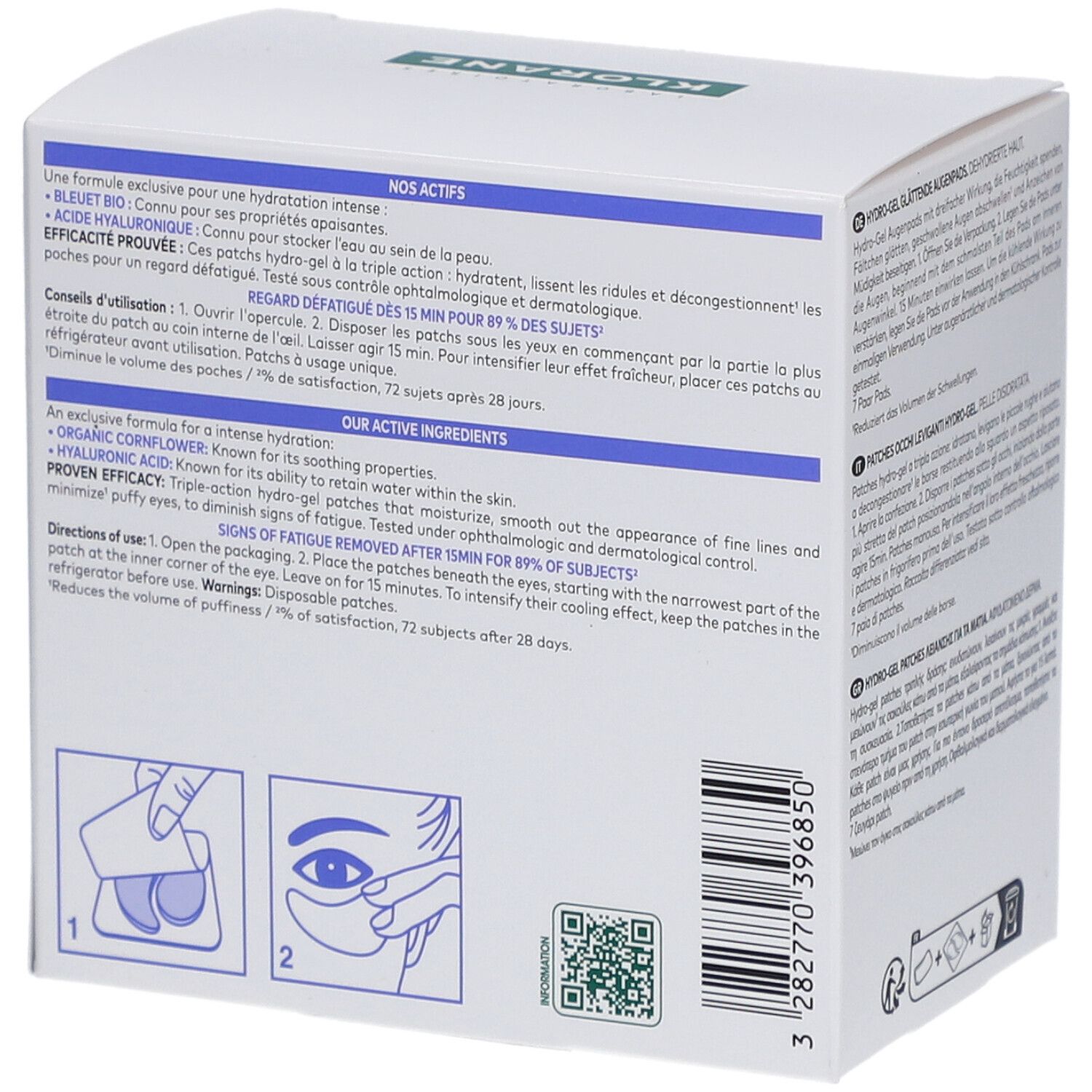 KLORANE Patchs Yeux Lissants Hydro-Gel