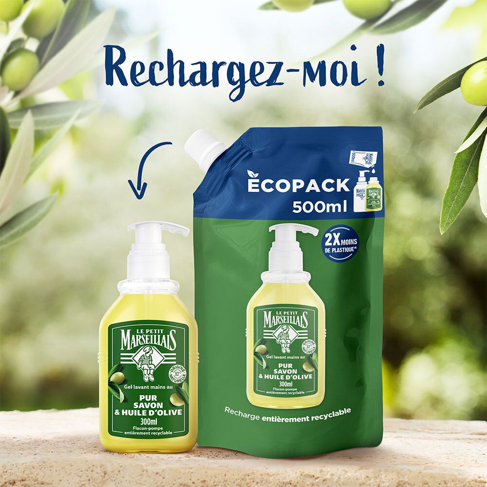 LE PETIT MARSEILLAIS Recharge Gel Lavant mains au pur savon & huile d'olive