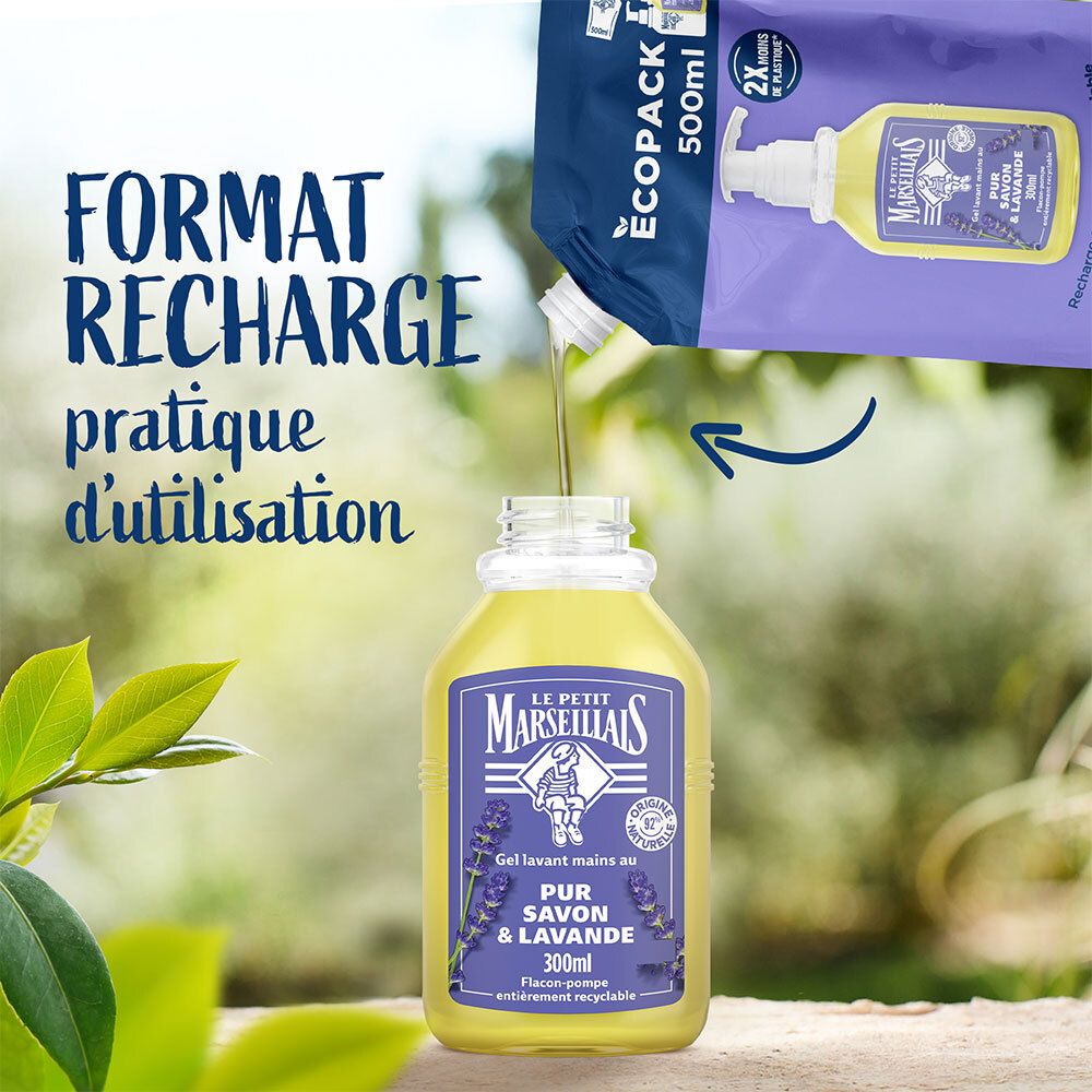 LE PETIT MARSEILLAIS Recharge Gel Lavant mains au pur savon & lavande