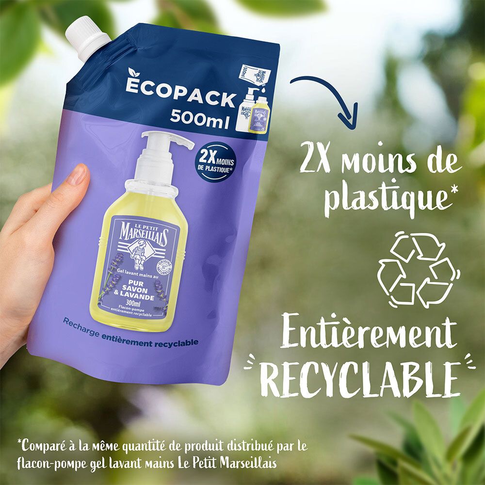 LE PETIT MARSEILLAIS Recharge Gel Lavant mains au pur savon & lavande