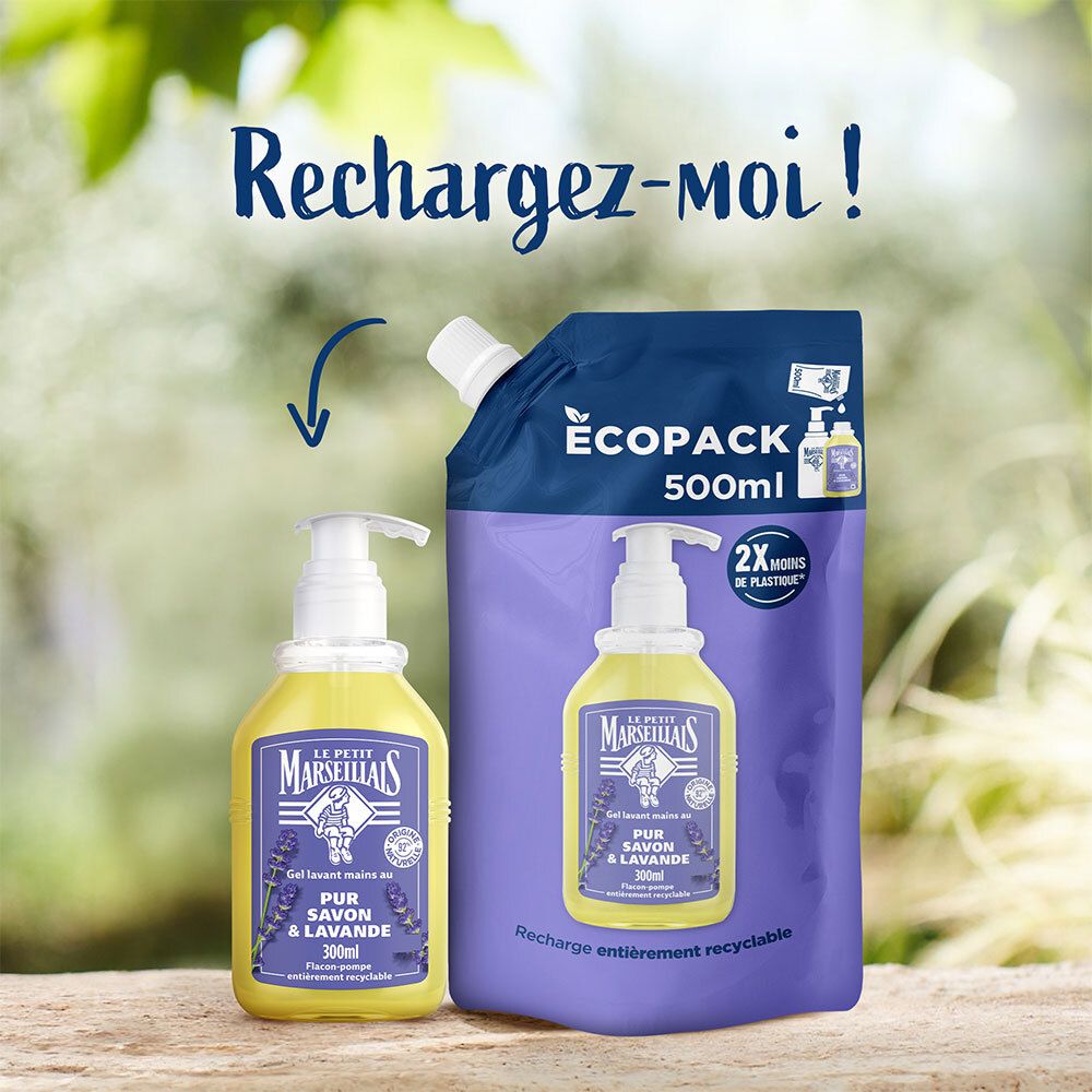 LE PETIT MARSEILLAIS Recharge Gel Lavant mains au pur savon & lavande