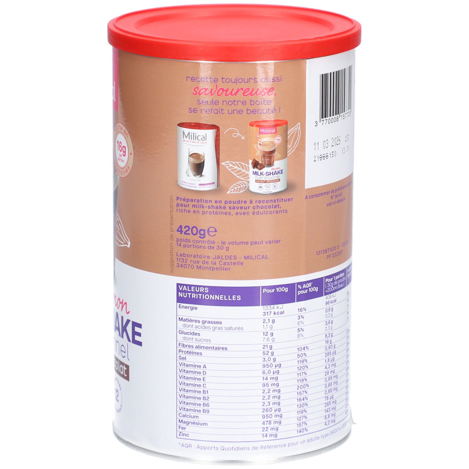 MILICAL Ma Boisson Nutritionnelle Saveur Chocolat