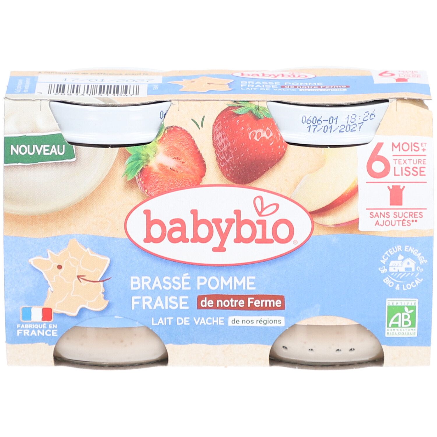 BABYBIO Brassé Pomme Fraise
