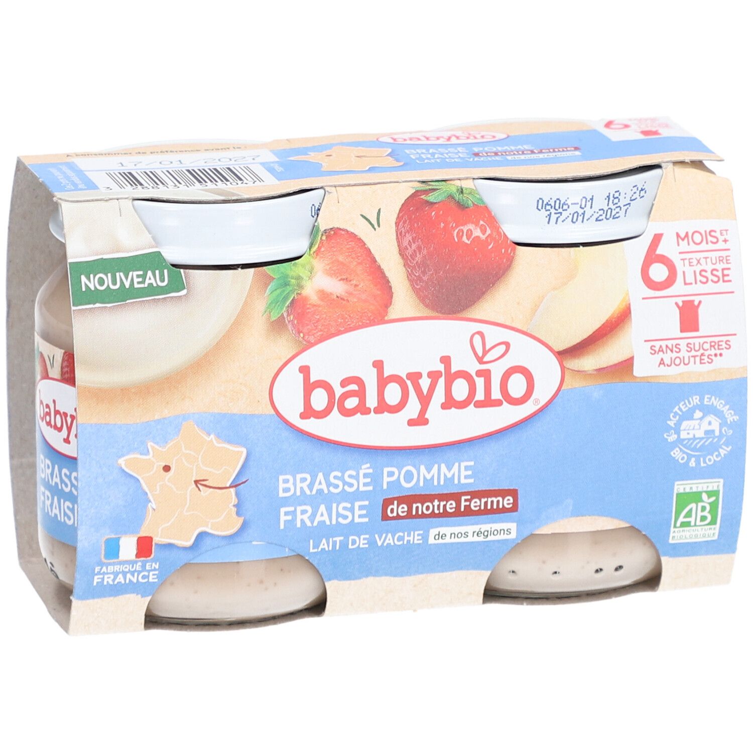 BABYBIO Brassé Pomme Fraise