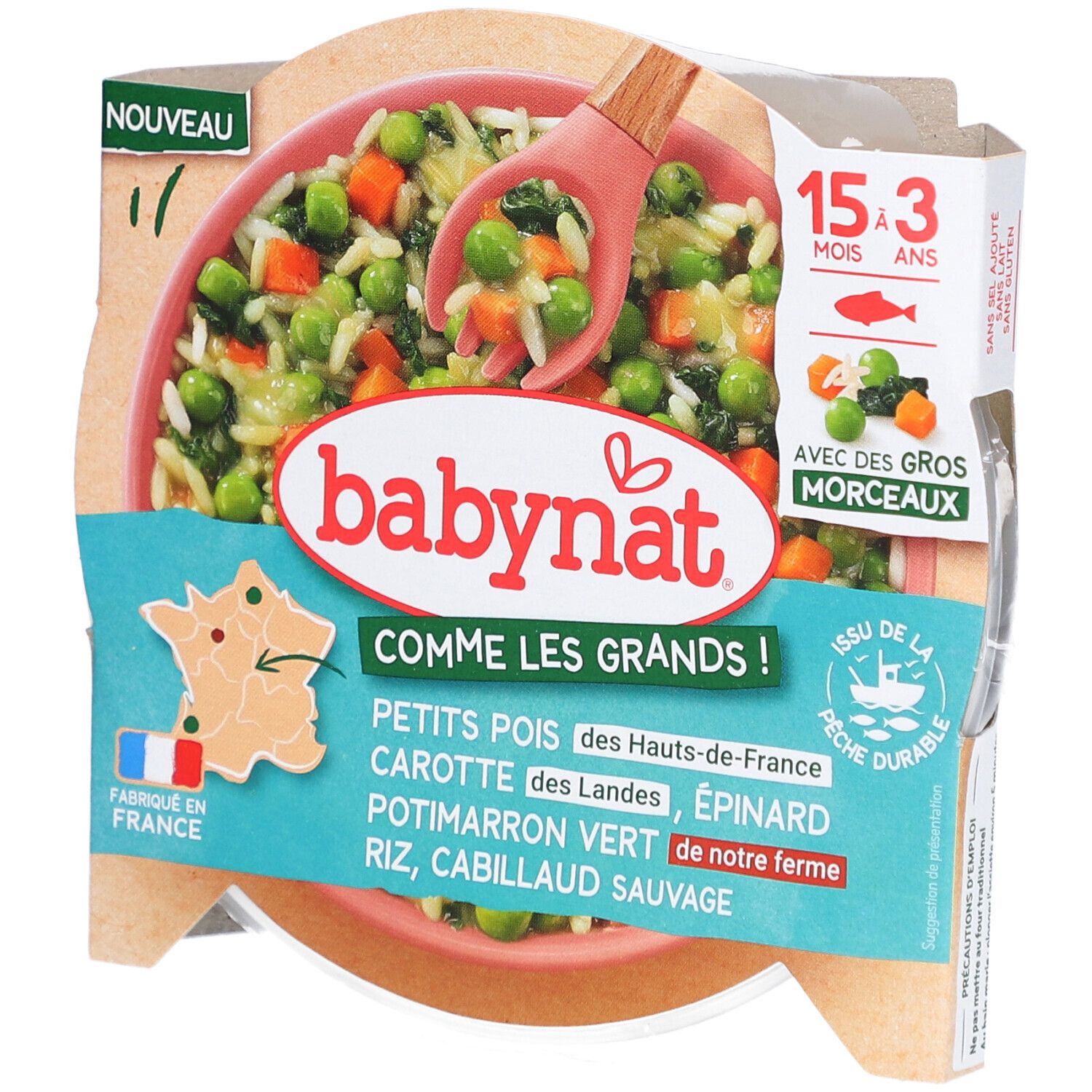 BABYNAT Petits Pois Pomme de Terre Cabillaud Sauvage