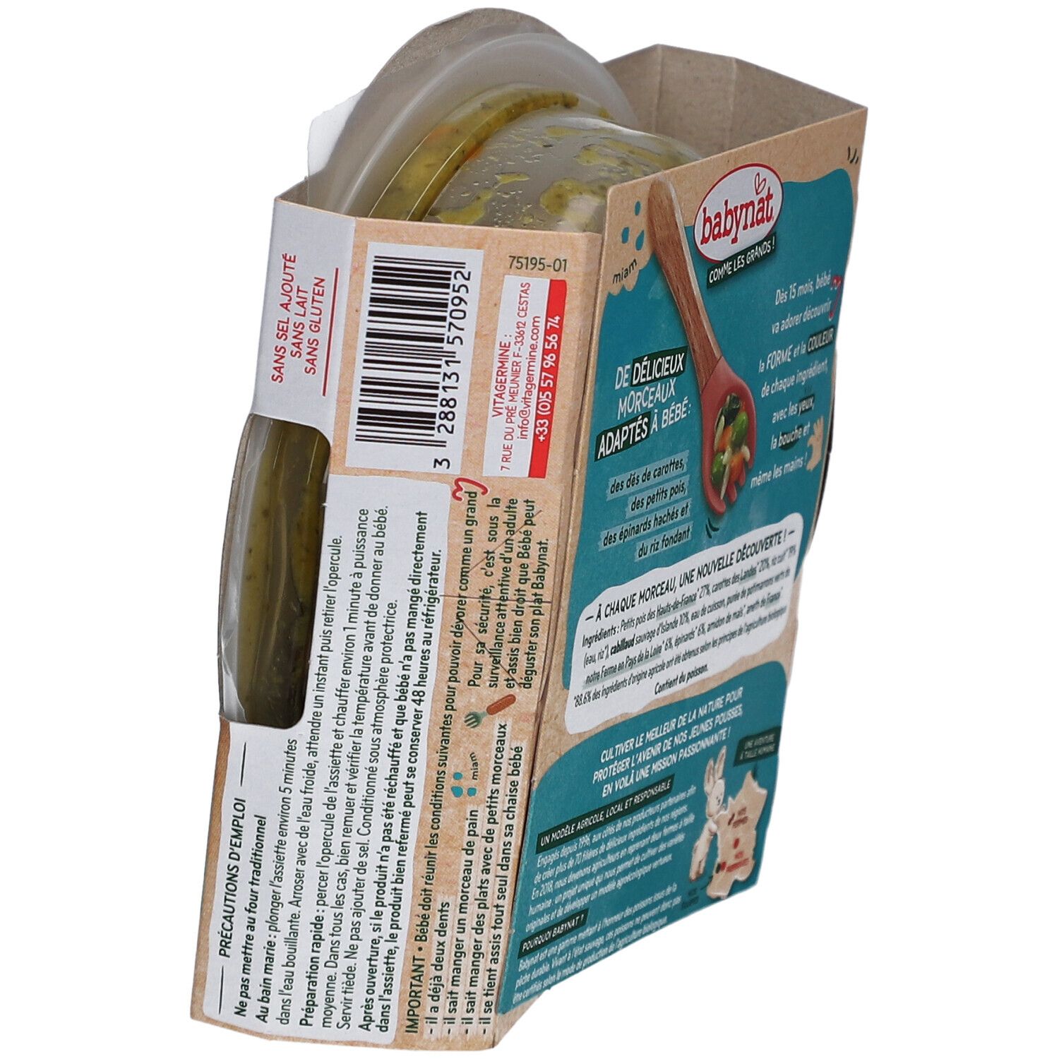 BABYNAT Petits Pois Pomme de Terre Cabillaud Sauvage