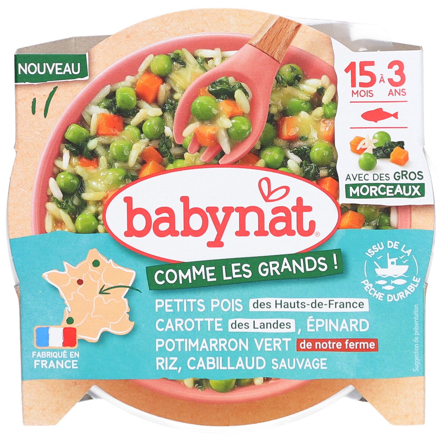 BABYNAT Petits Pois Pomme de Terre Cabillaud Sauvage