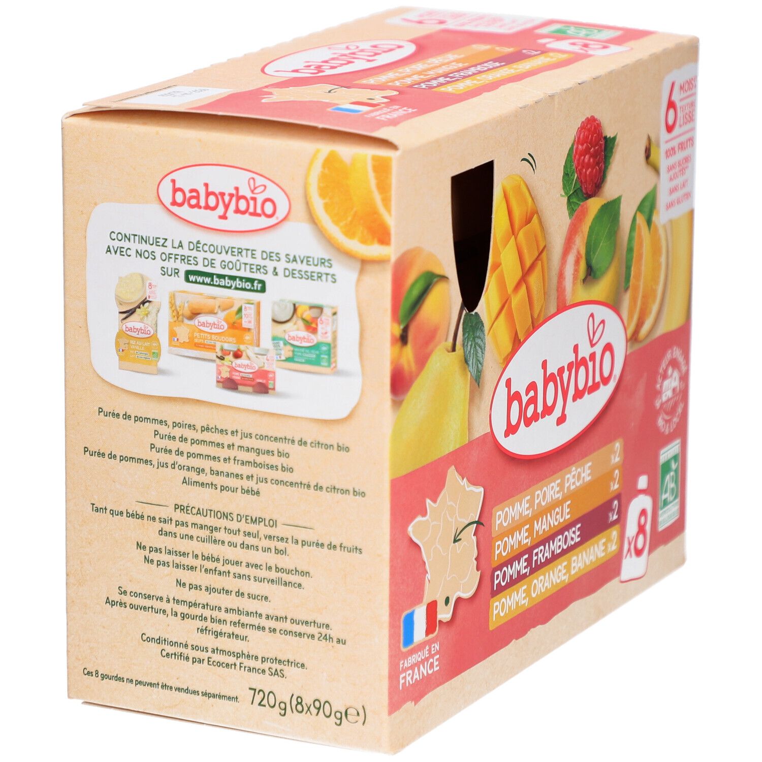 BABYBIO Gourdes Fruits Multi Parfums