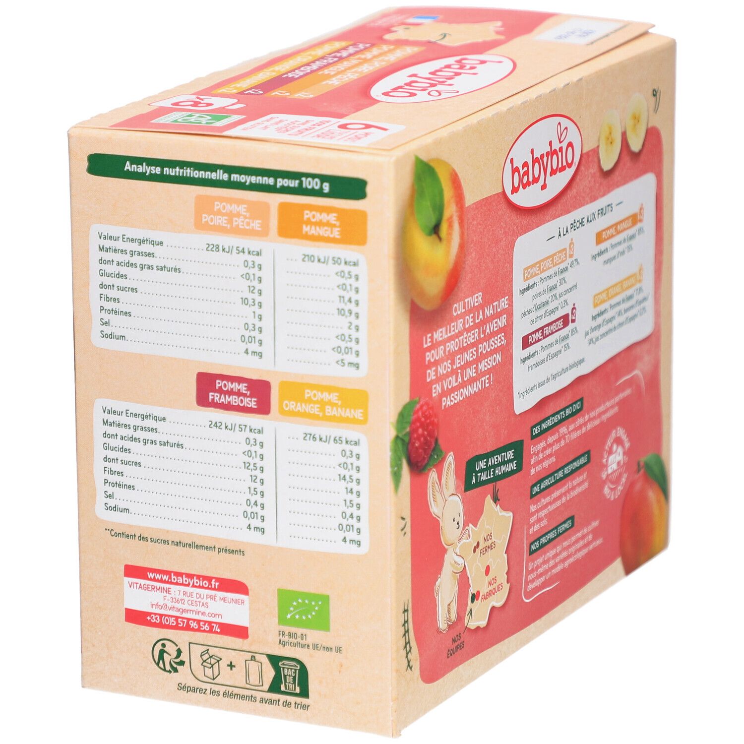 BABYBIO Gourdes Fruits Multi Parfums