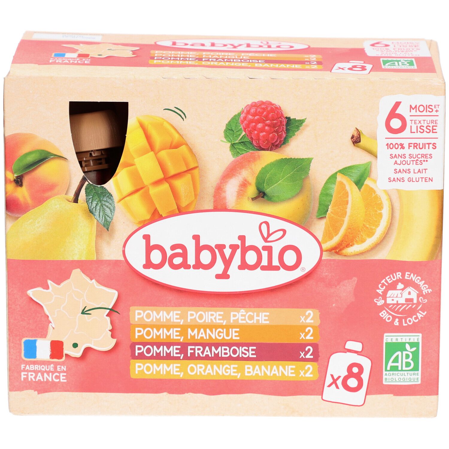 BABYBIO Gourdes Fruits Multi Parfums