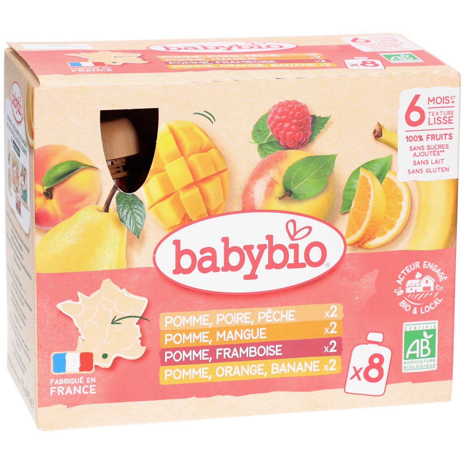 BABYBIO Gourdes Fruits Multi Parfums