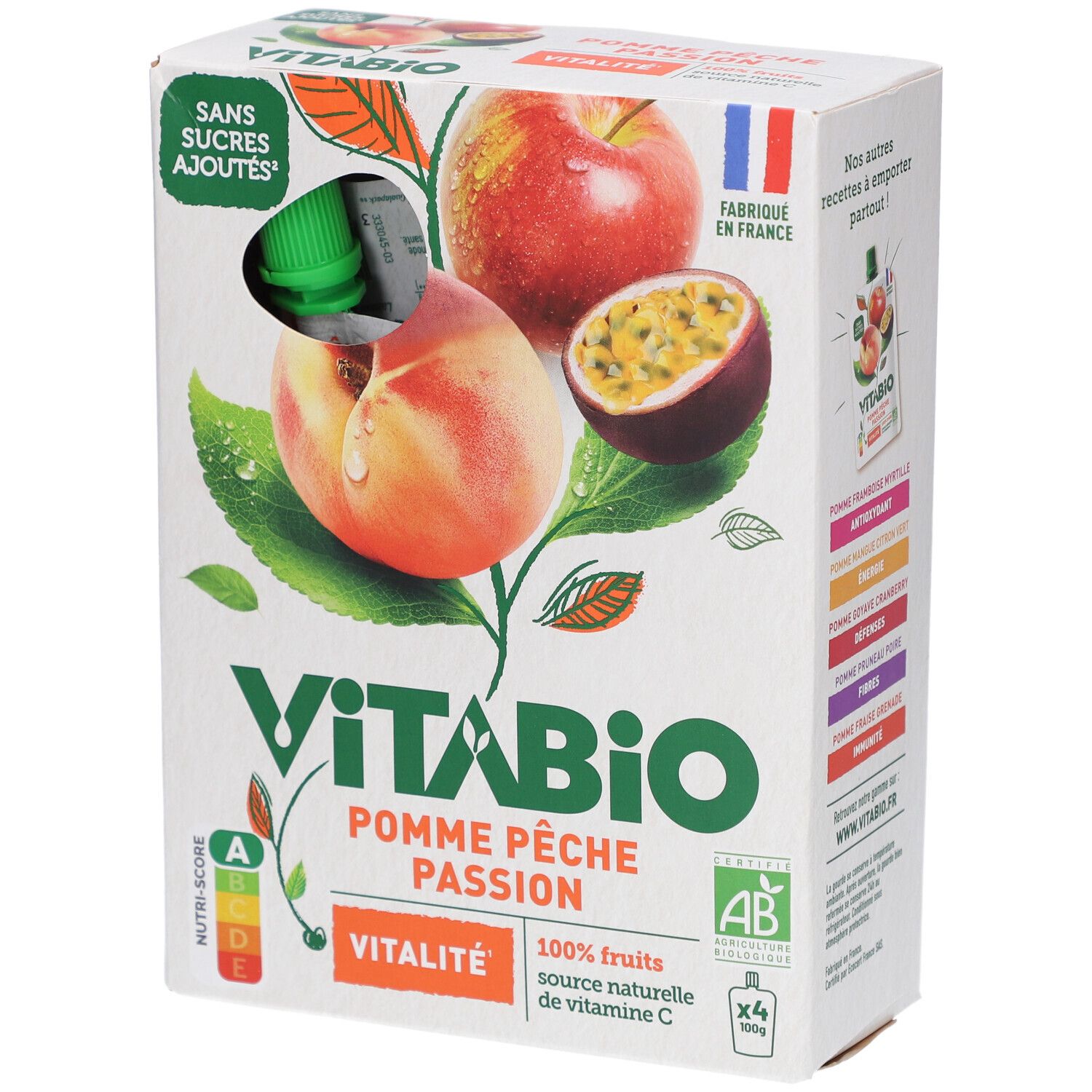 VITABIO Gourdes de Fruits Pomme Pêche Passion