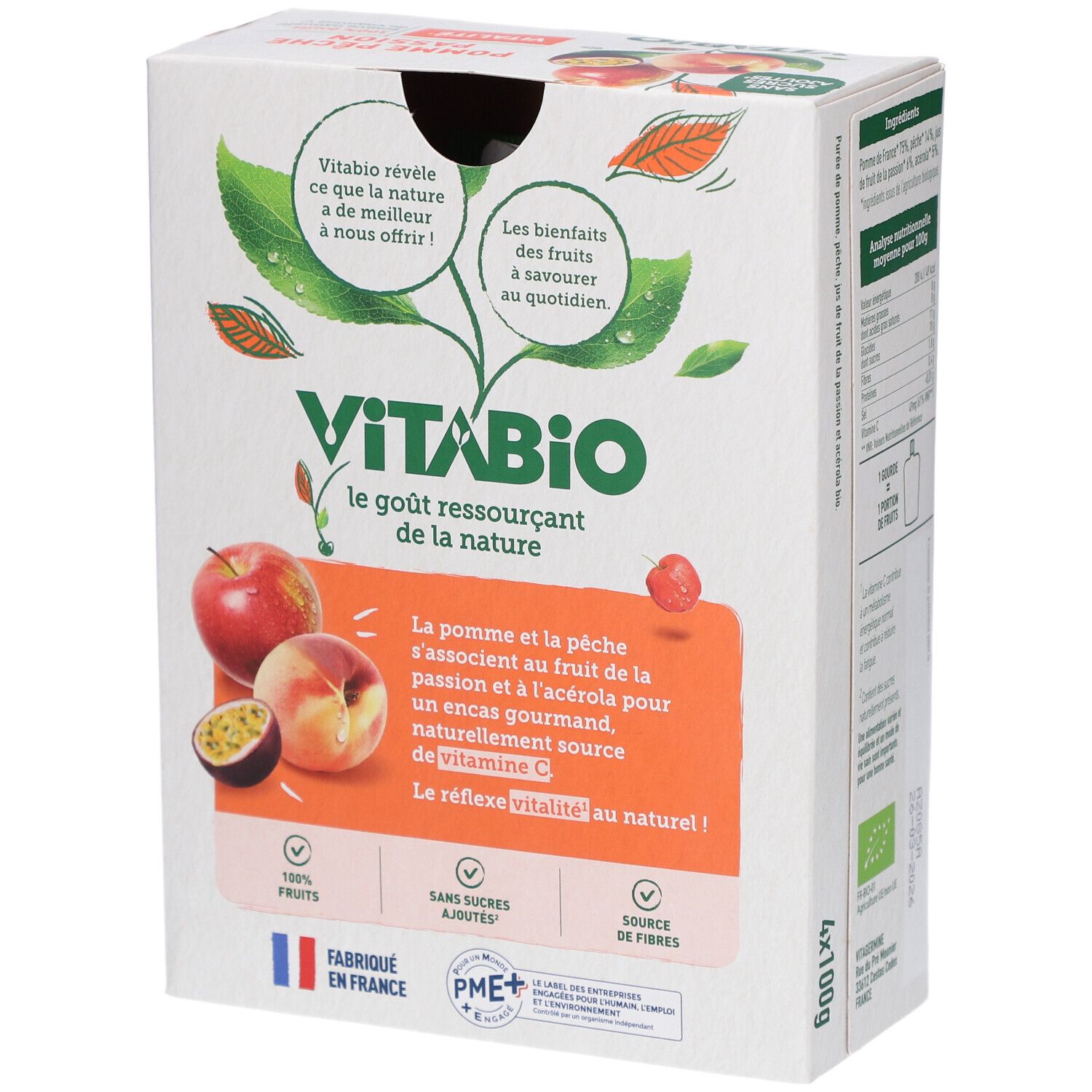 VITABIO Gourdes de Fruits Pomme Pêche Passion