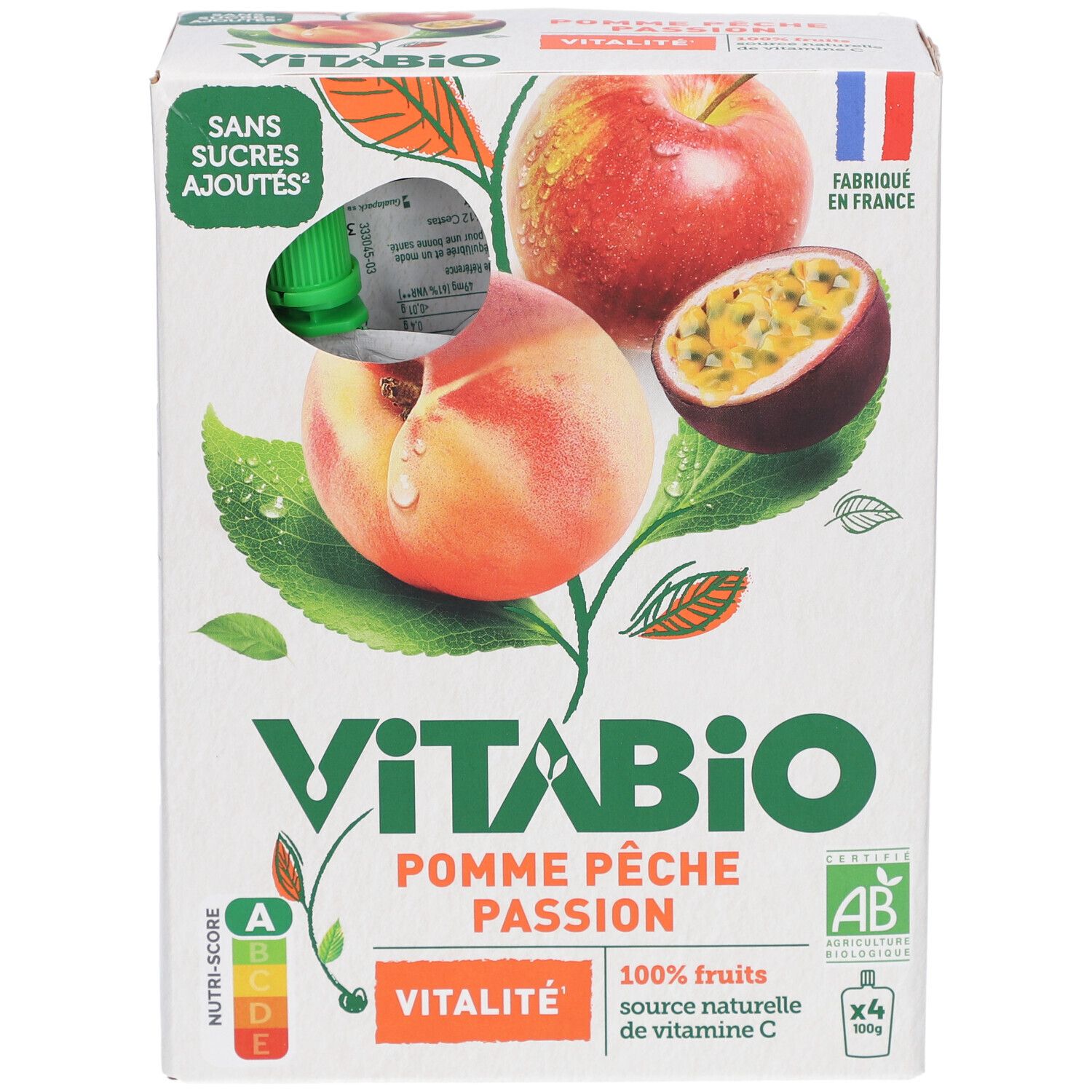 VITABIO Gourdes de Fruits Pomme Pêche Passion
