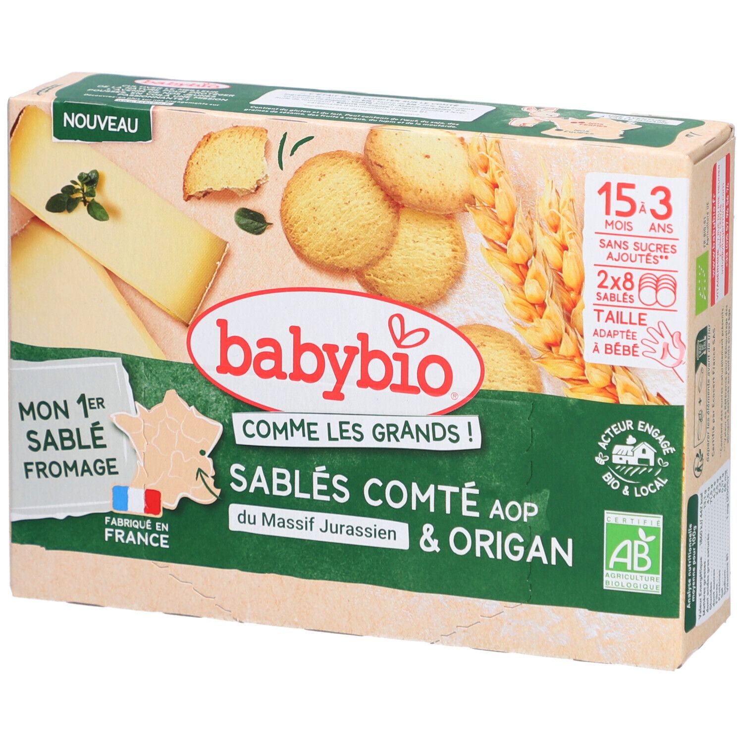 BABYBIO Sablé Comté AOP & Origan