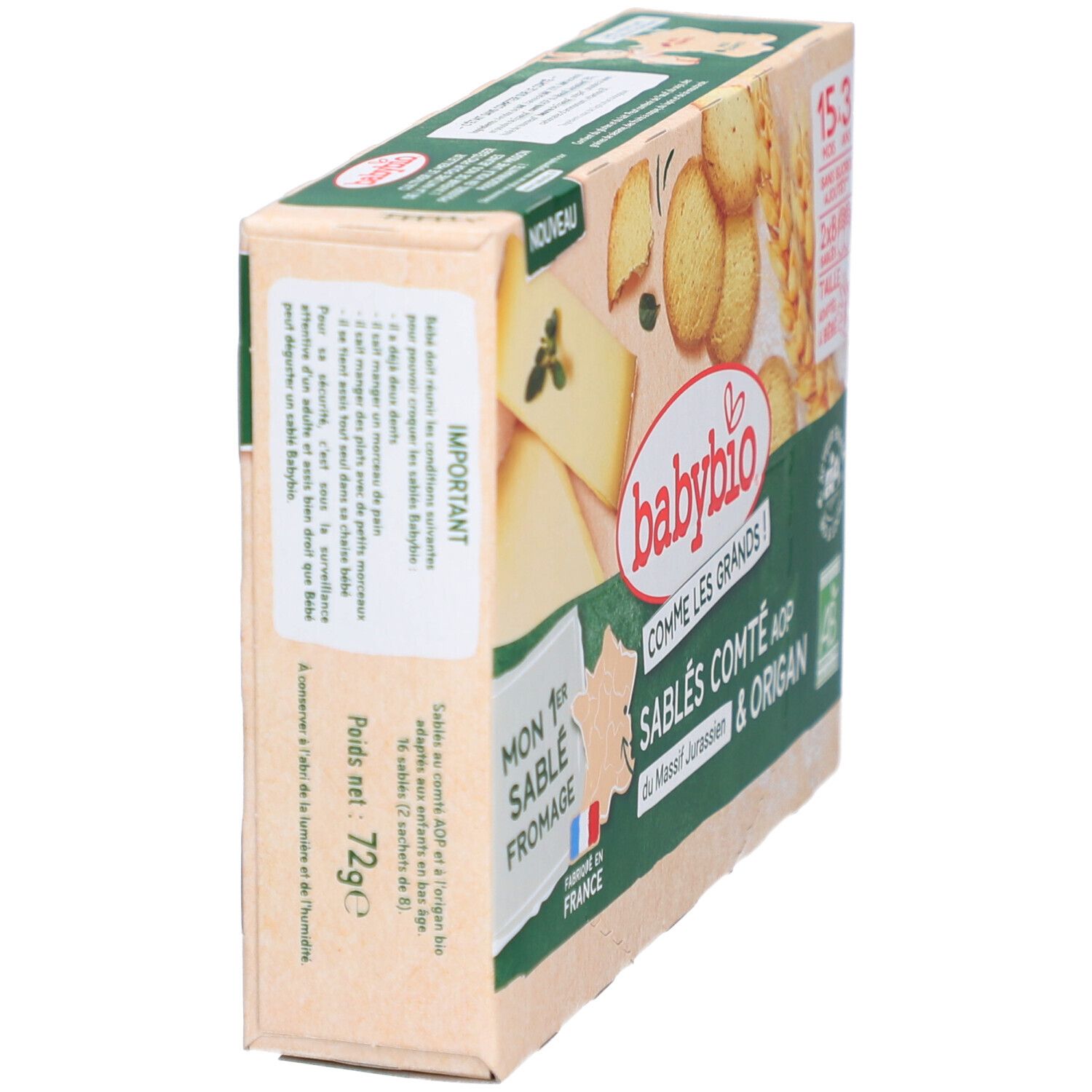 BABYBIO Sablé Comté AOP & Origan